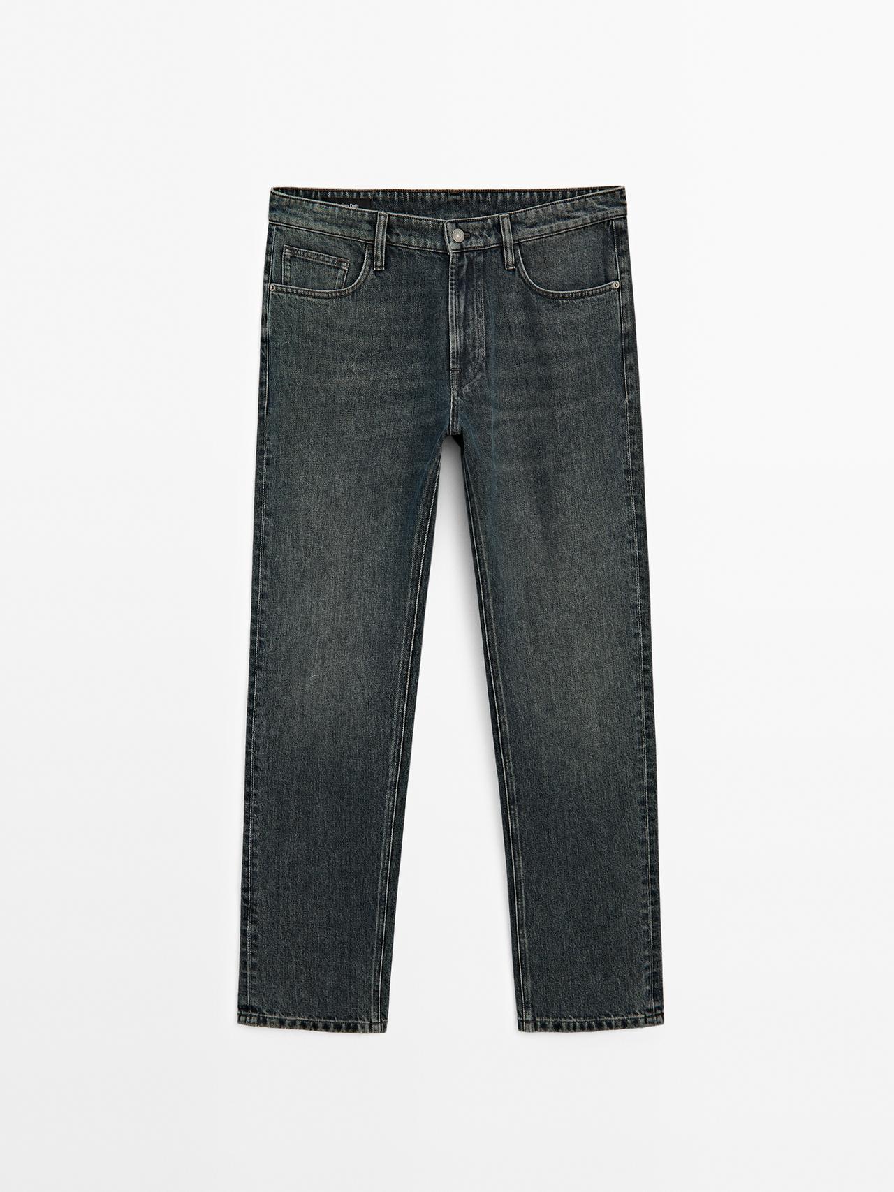 Massimo Dutti - Herre - Tapered Fit Jeans - Kongeblå - 30