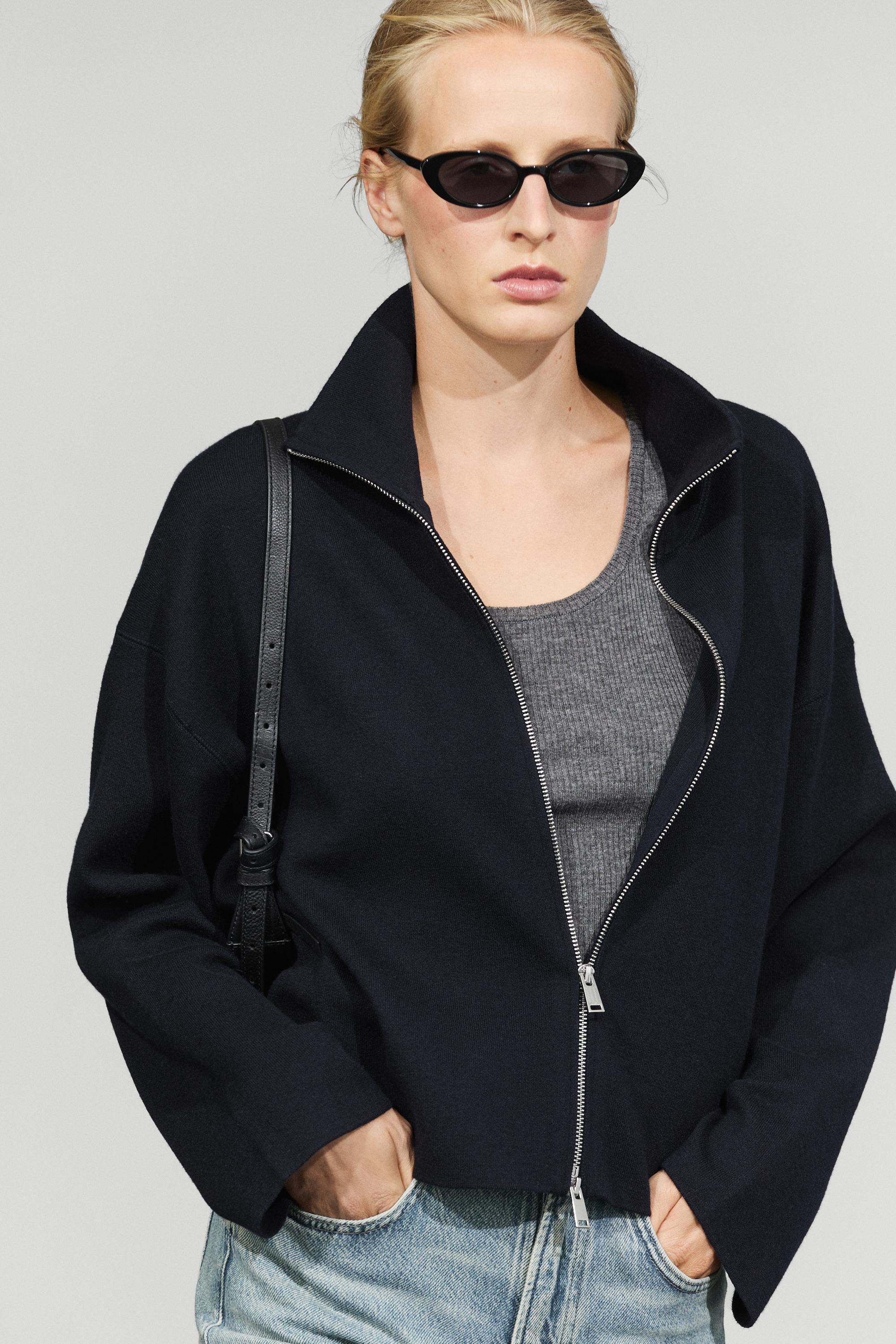 Strickjacke aus Baumwolle mit Reißverschluss