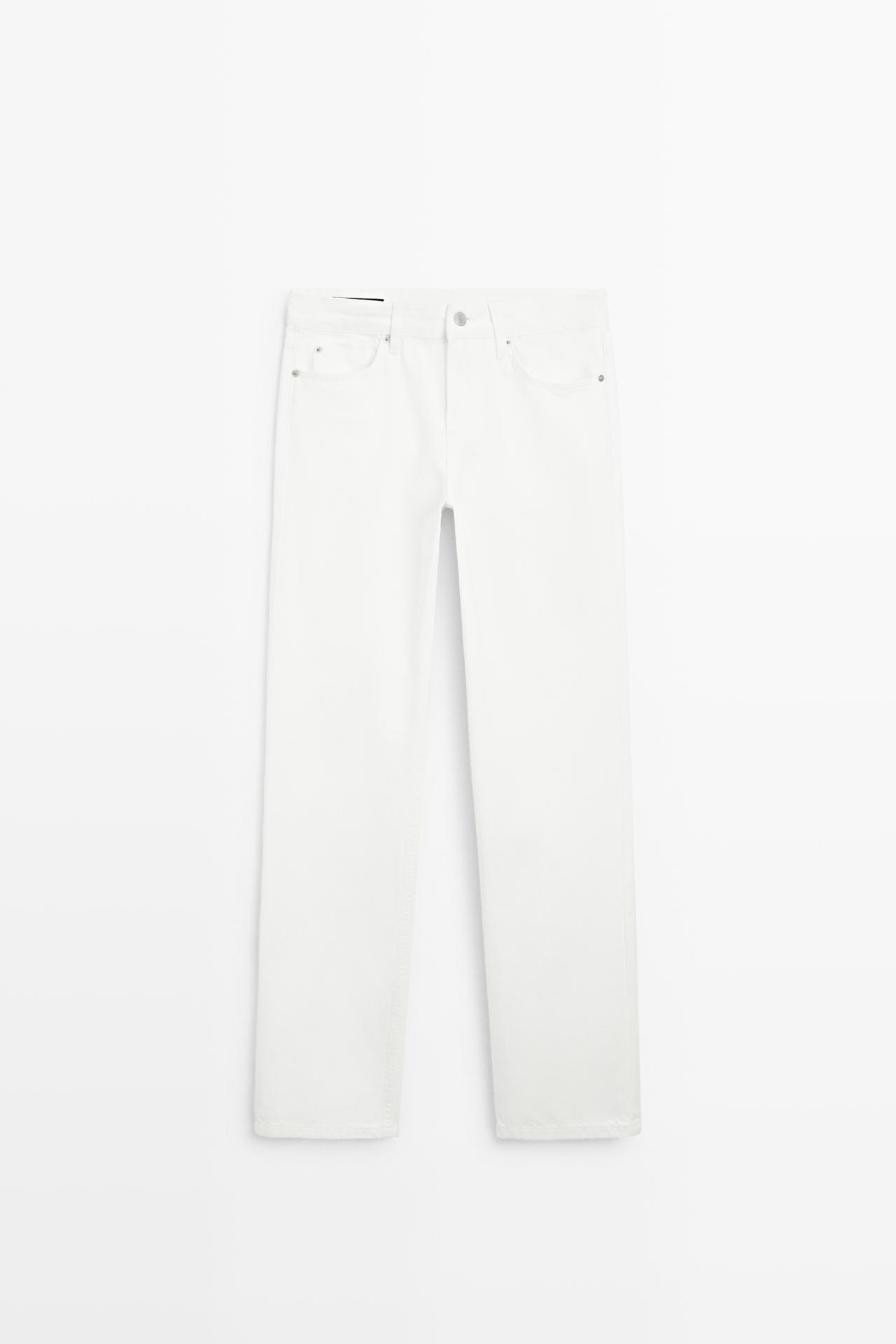 Low-rise straight-leg jeans — Off white