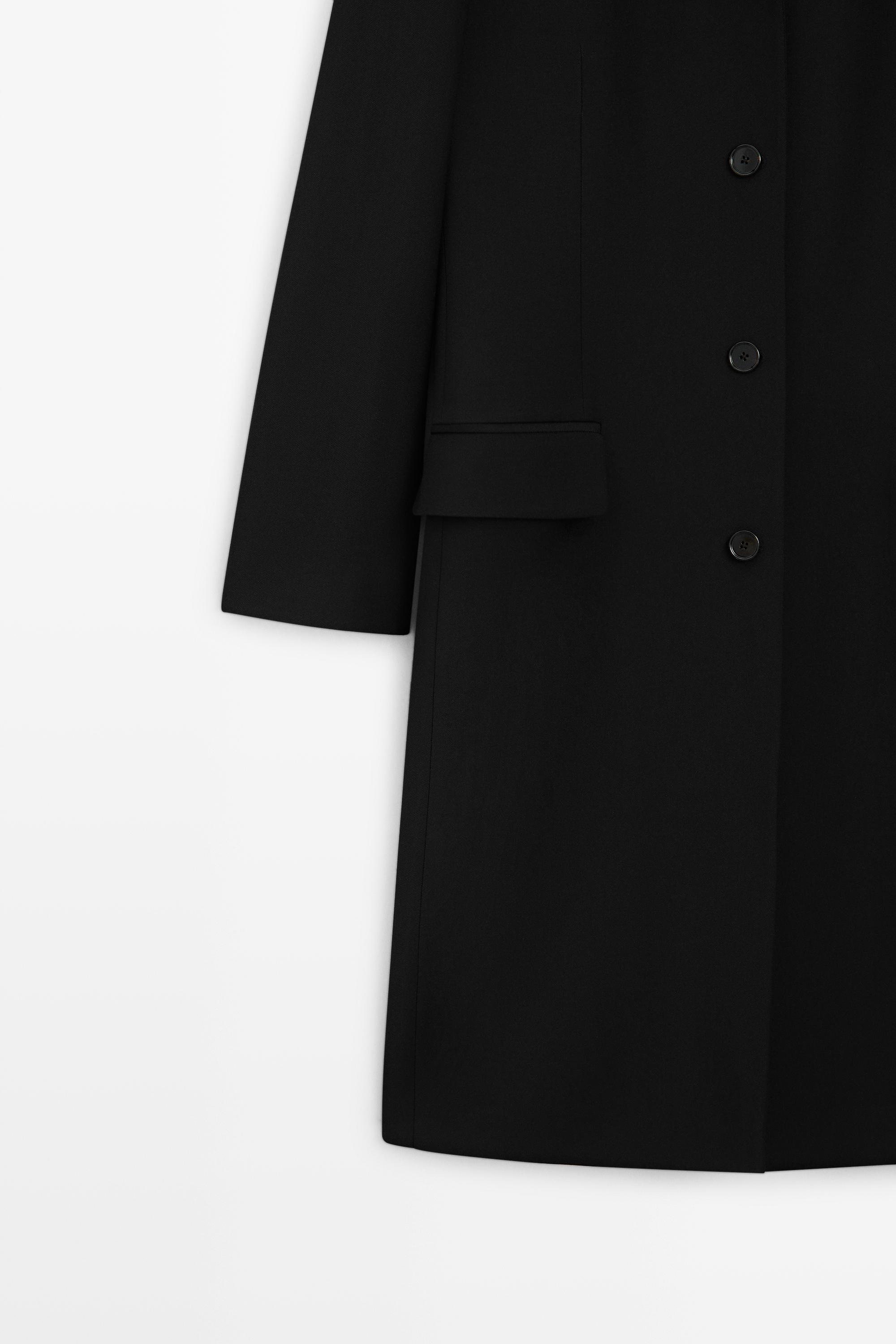 Wool blend coat — BLACK