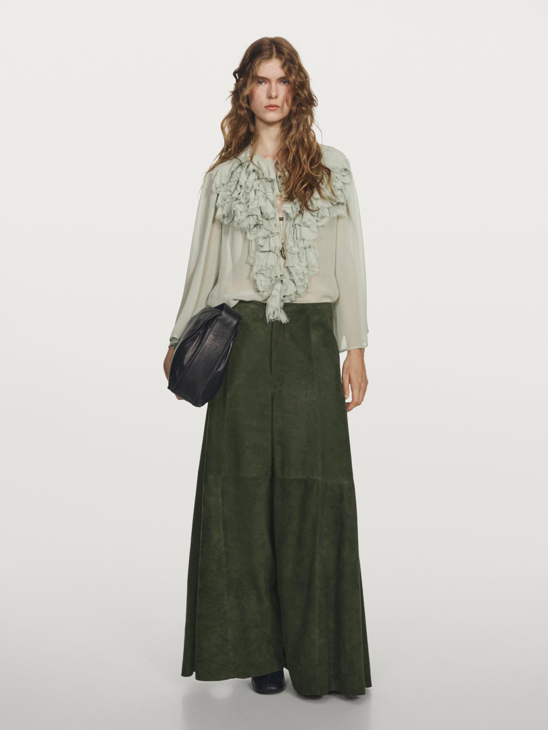 Wide-leg suede leather trousers - STUDIO