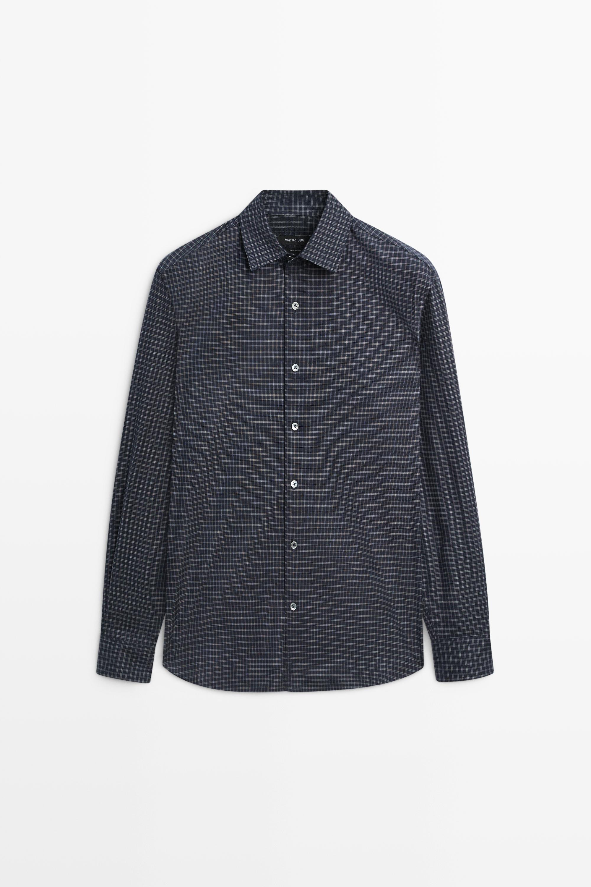 Camisa regular fit cuadros 100% algodón