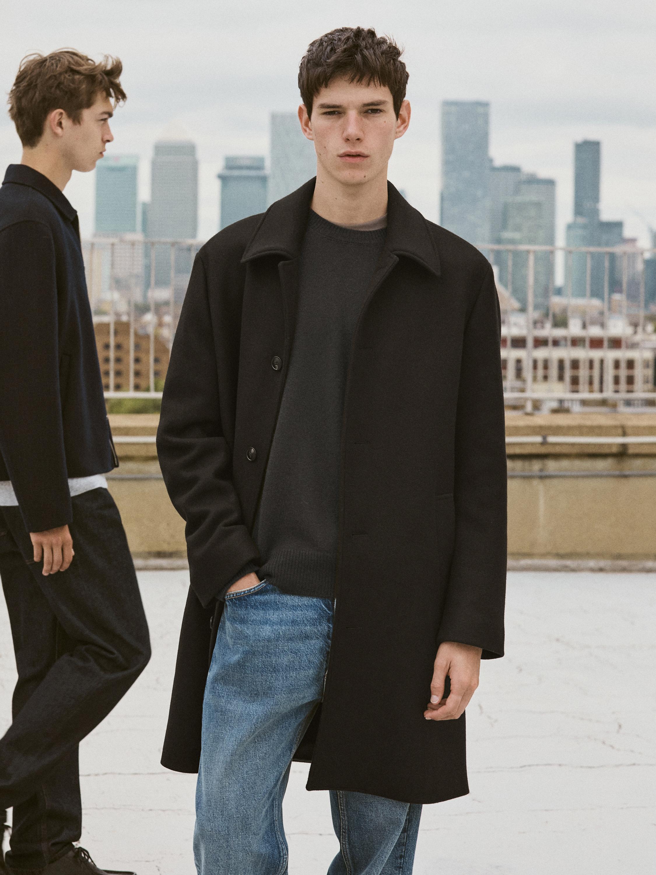 Long wool blend coat