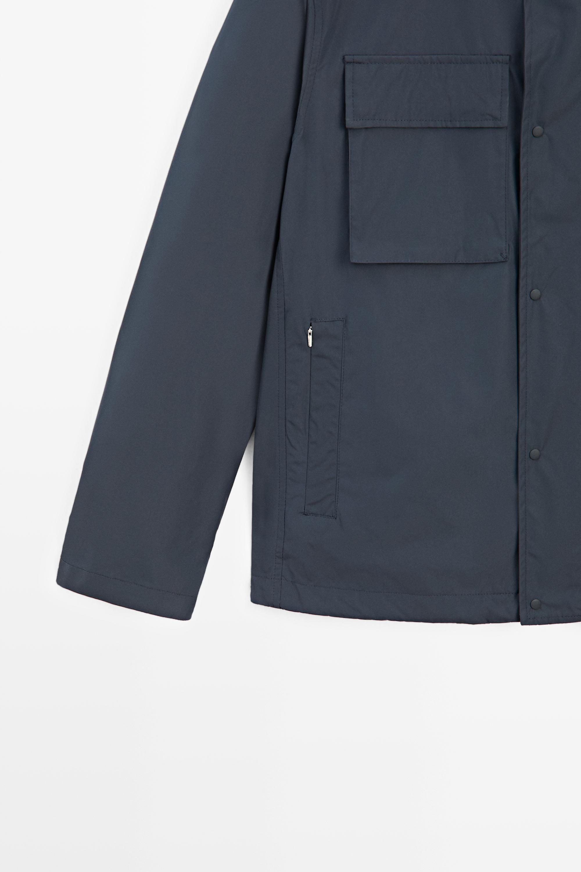 Technical fabric jacket with pocket details — BLUE