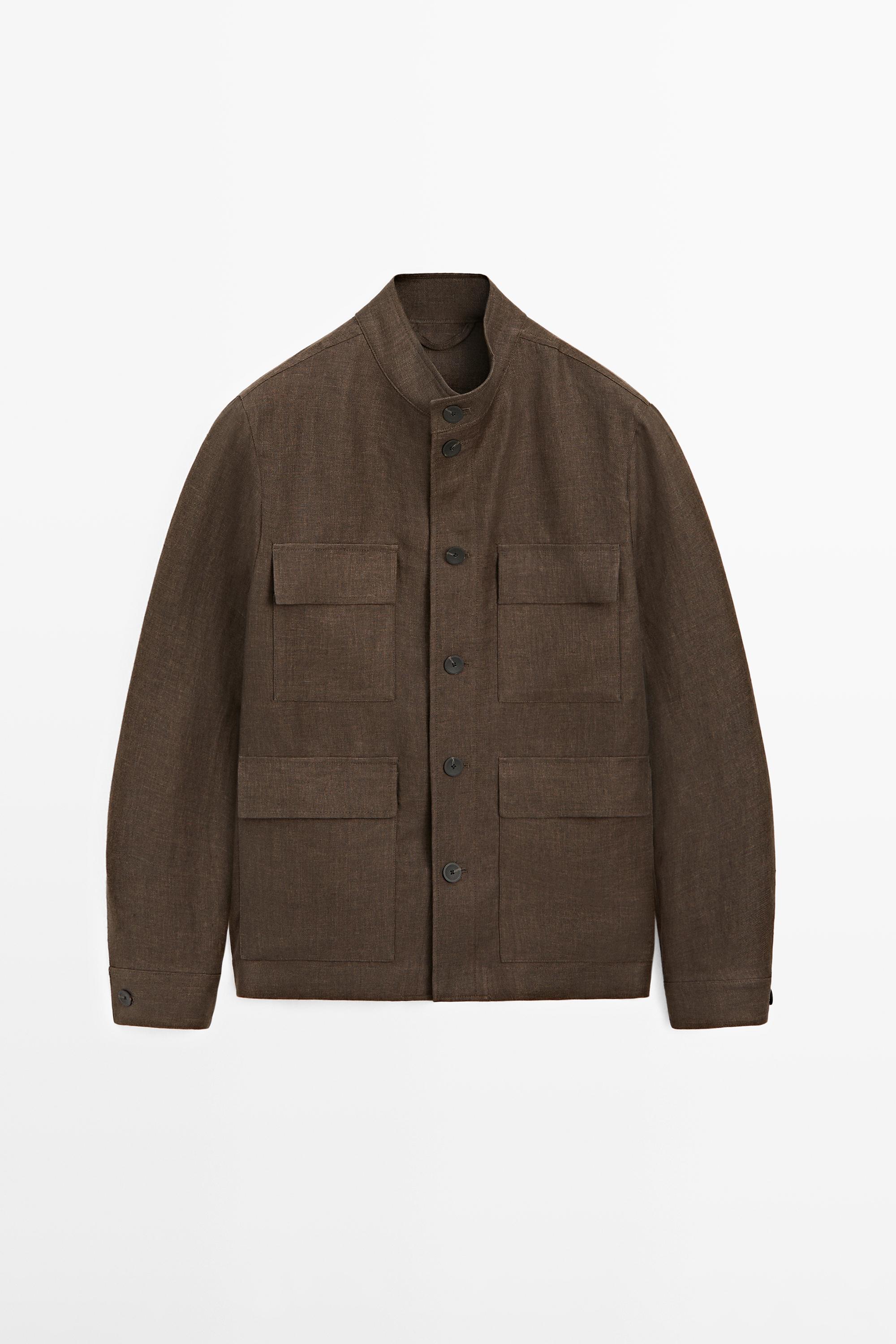 Hemdjacke im Total Look aus Leinen im Washed-Look