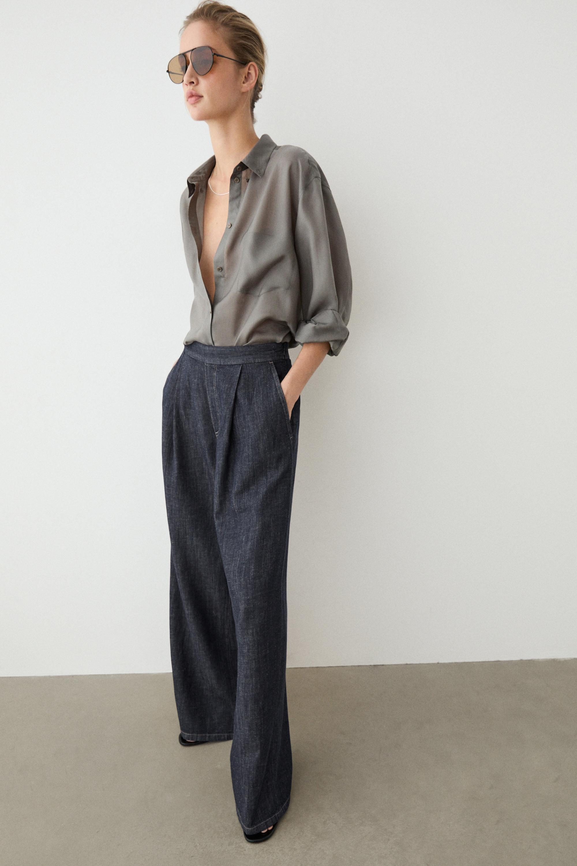 Pantalón semijogger pliegues con algodón