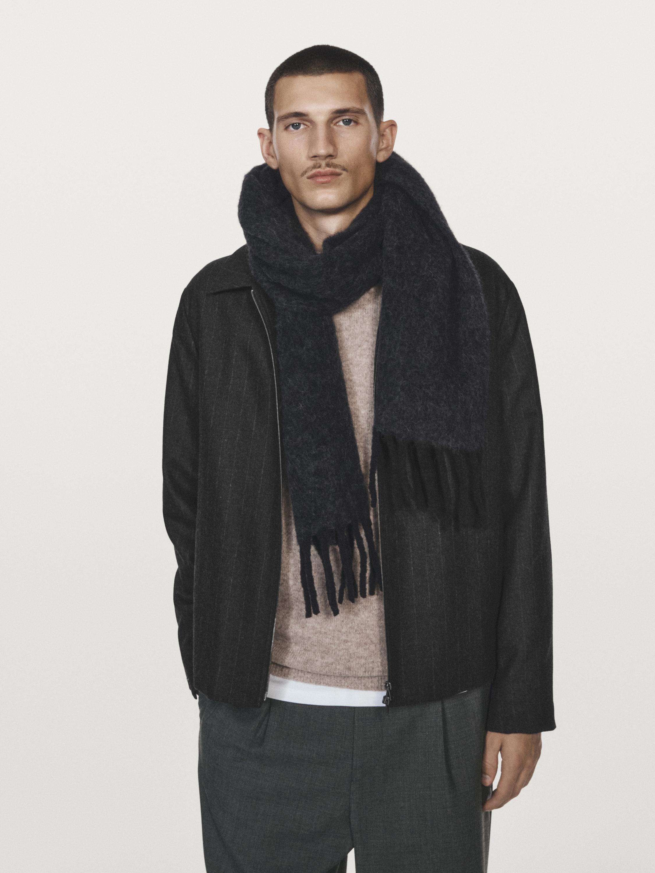 Striped wool blend jacket