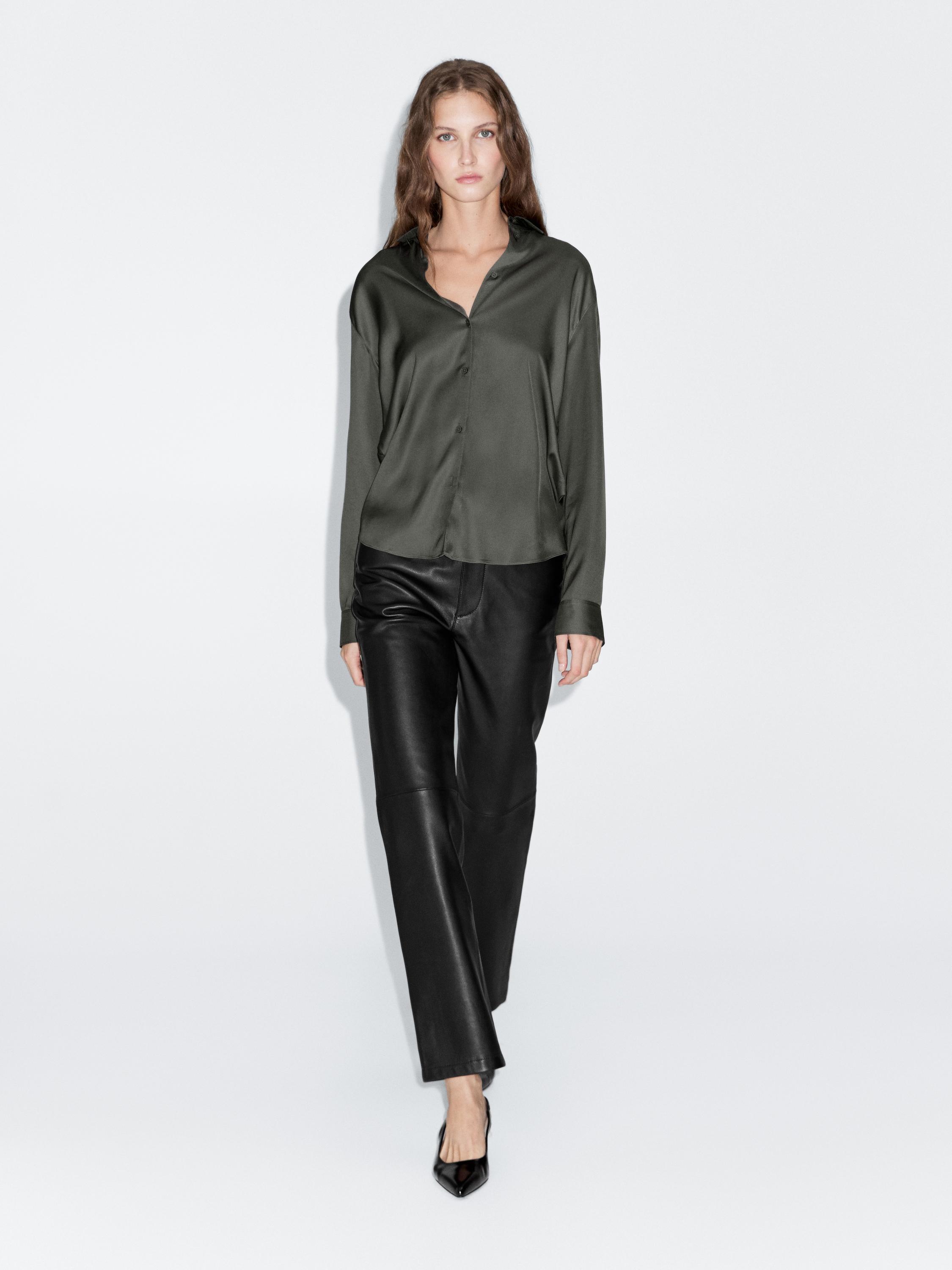 Flowing satin shirt