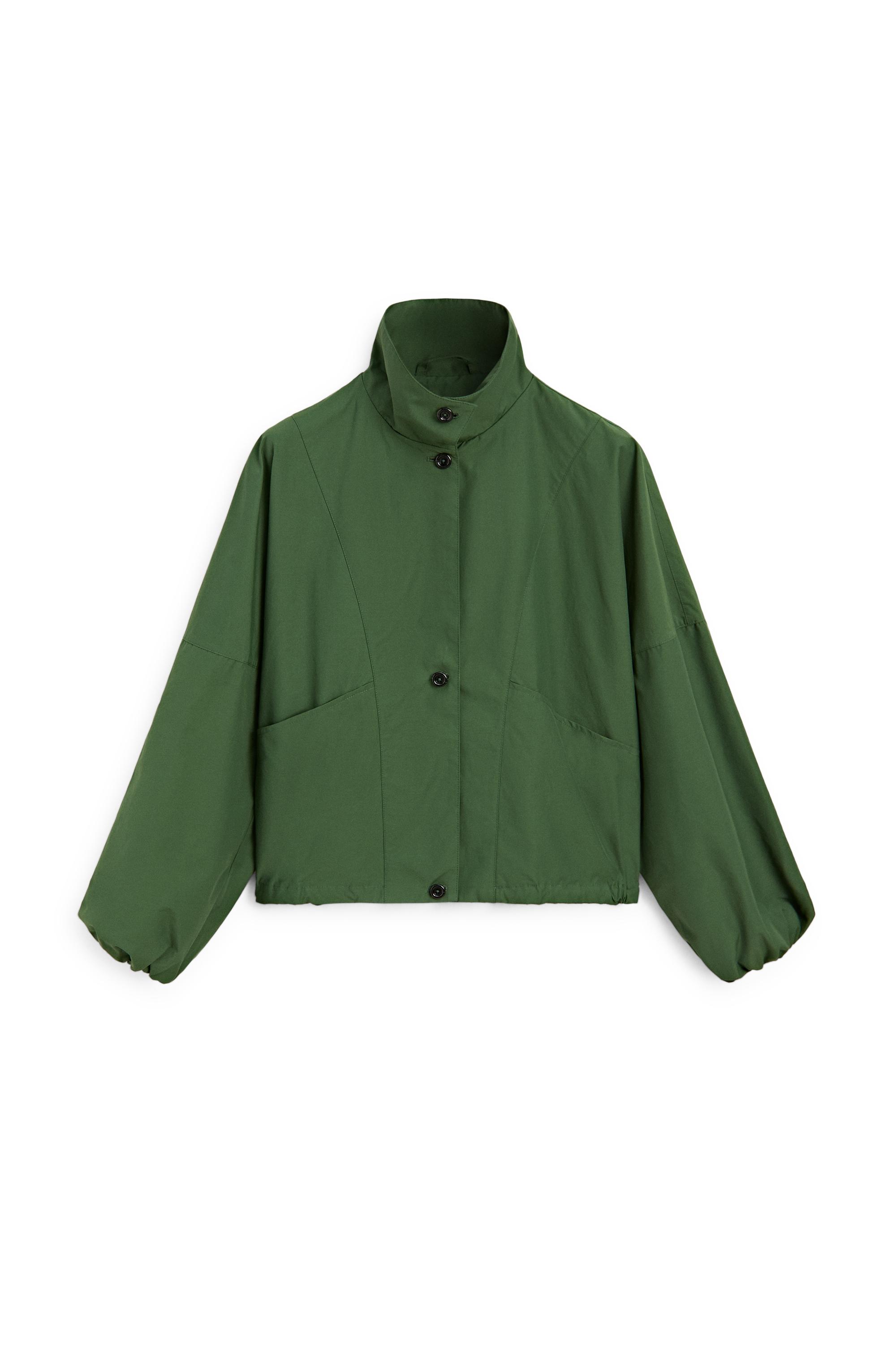 Bomber jacket with puff sleeves