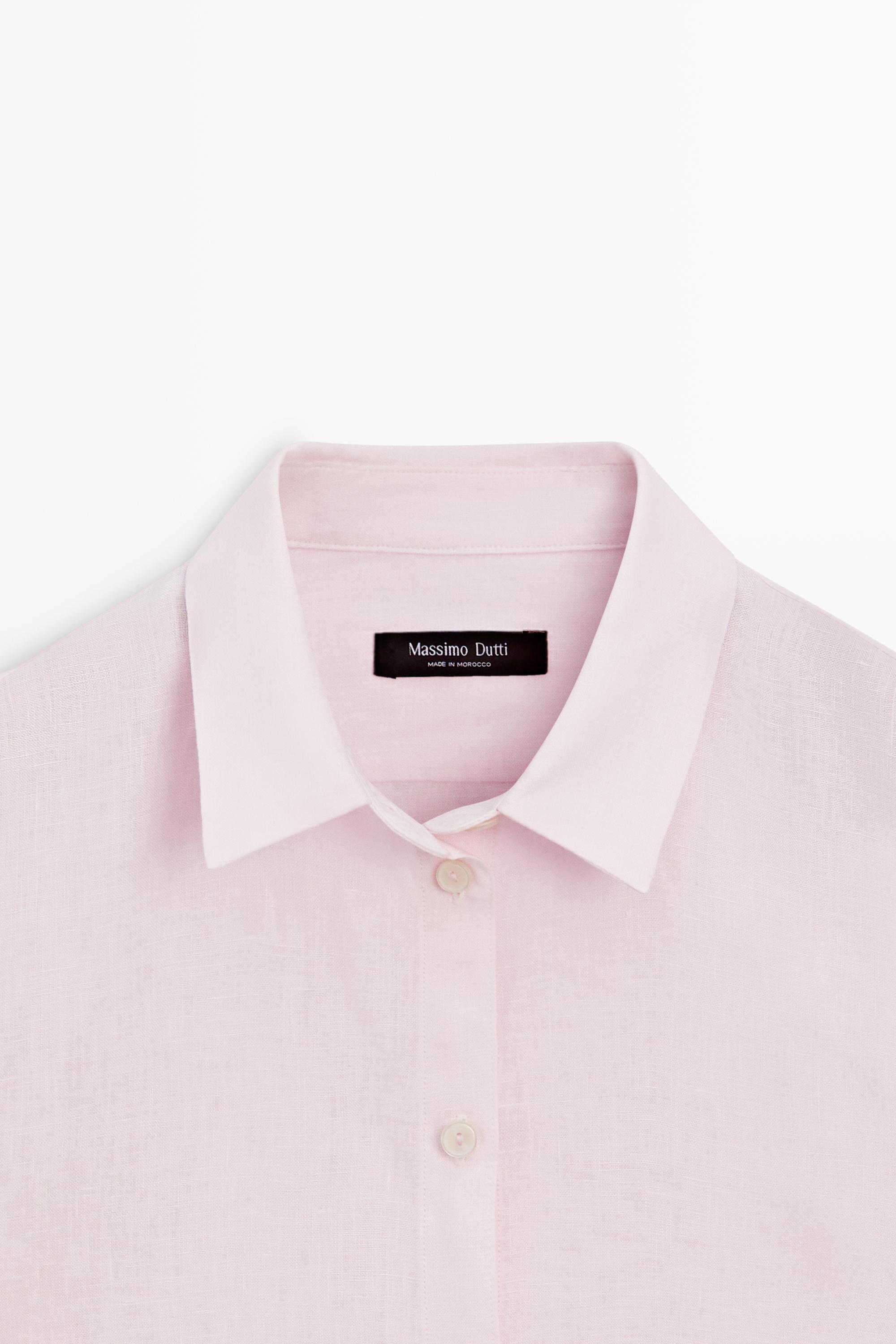 Flowing 100% linen shirt — PINK