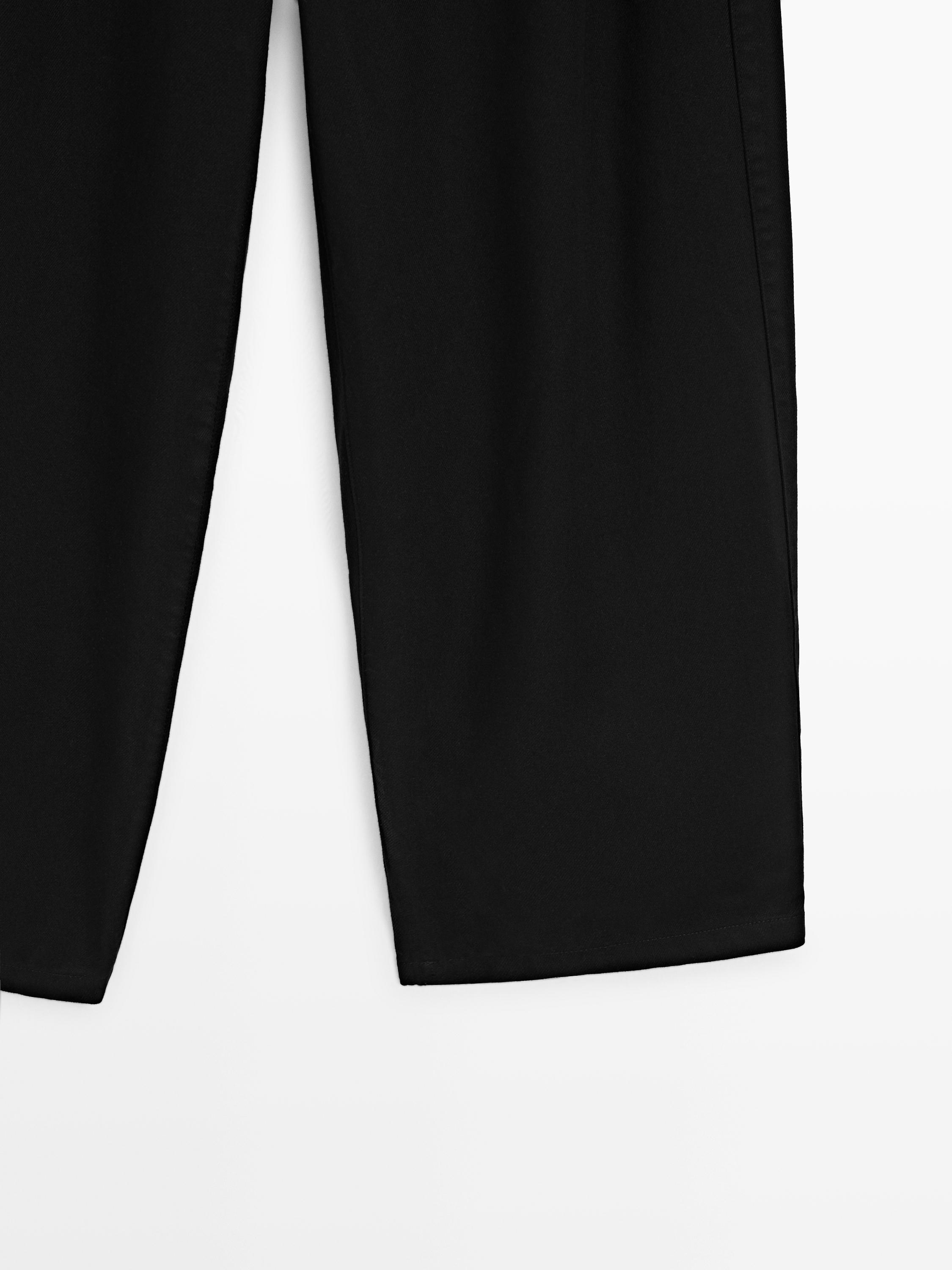 Flowing barrel fit trousers — BLACK