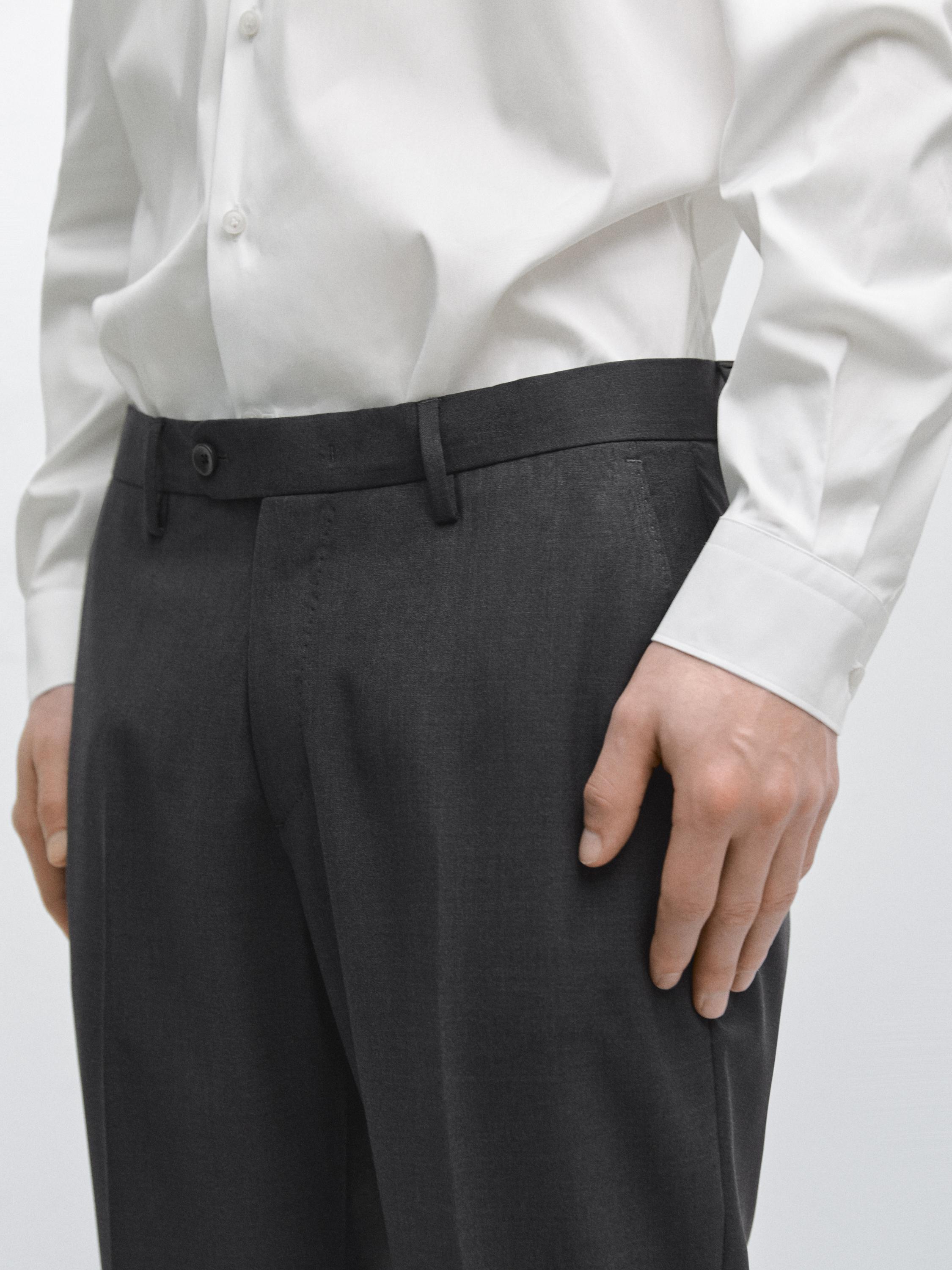 Cold wool suit trousers — CHARCOAL
