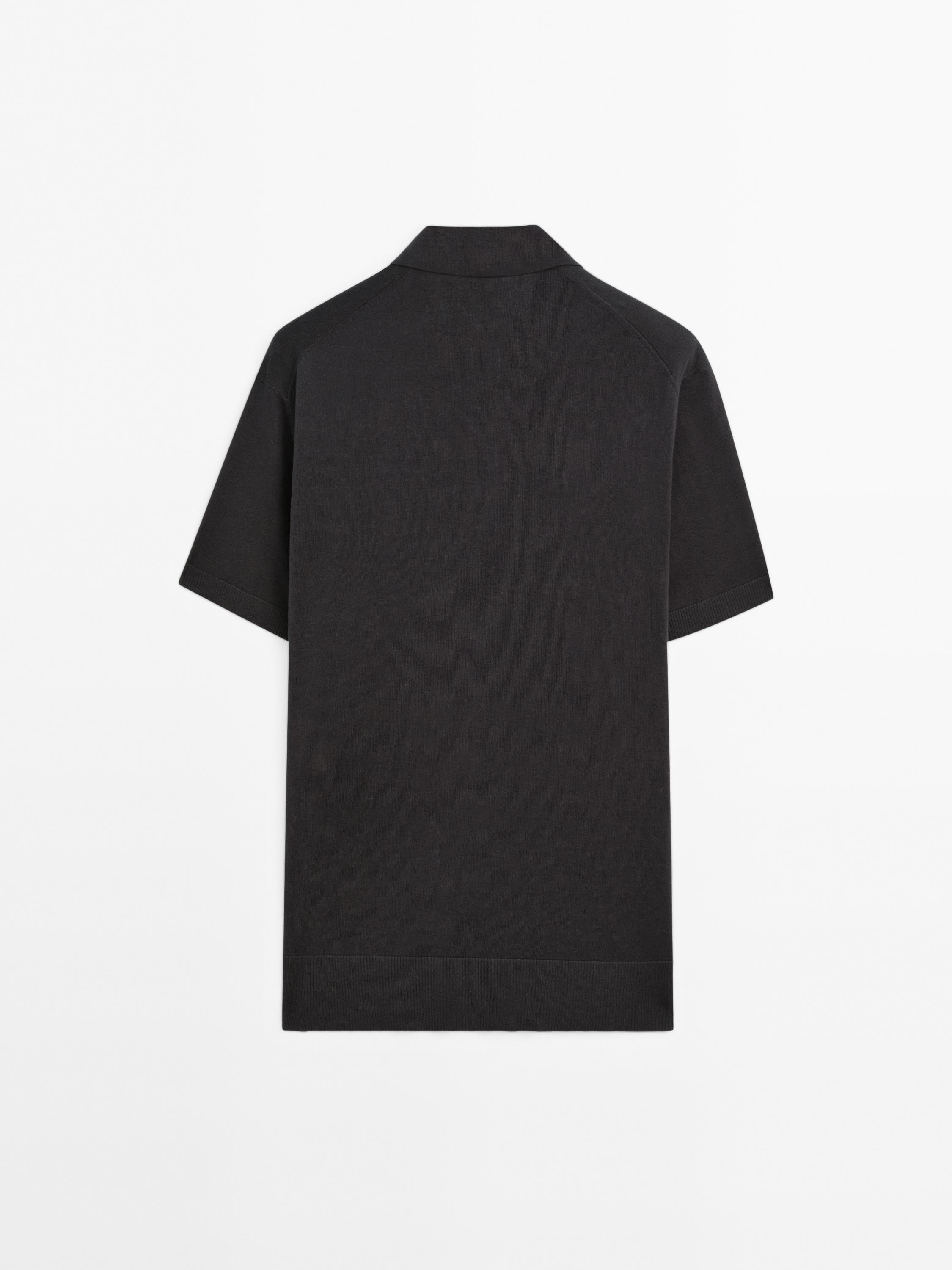 100% cotton regular fit knit polo shirt