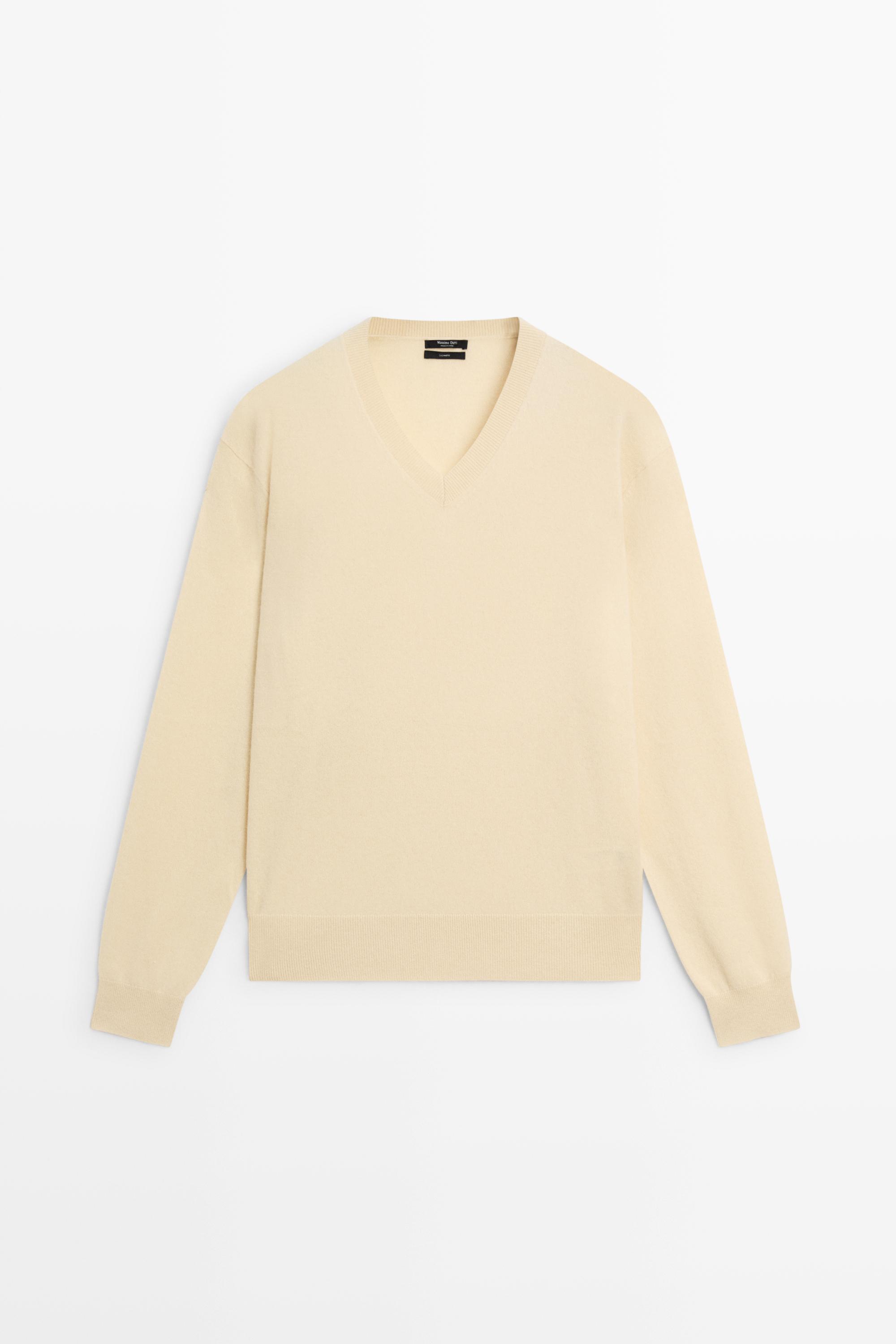 100% cashmere knit sweater — Vanilla