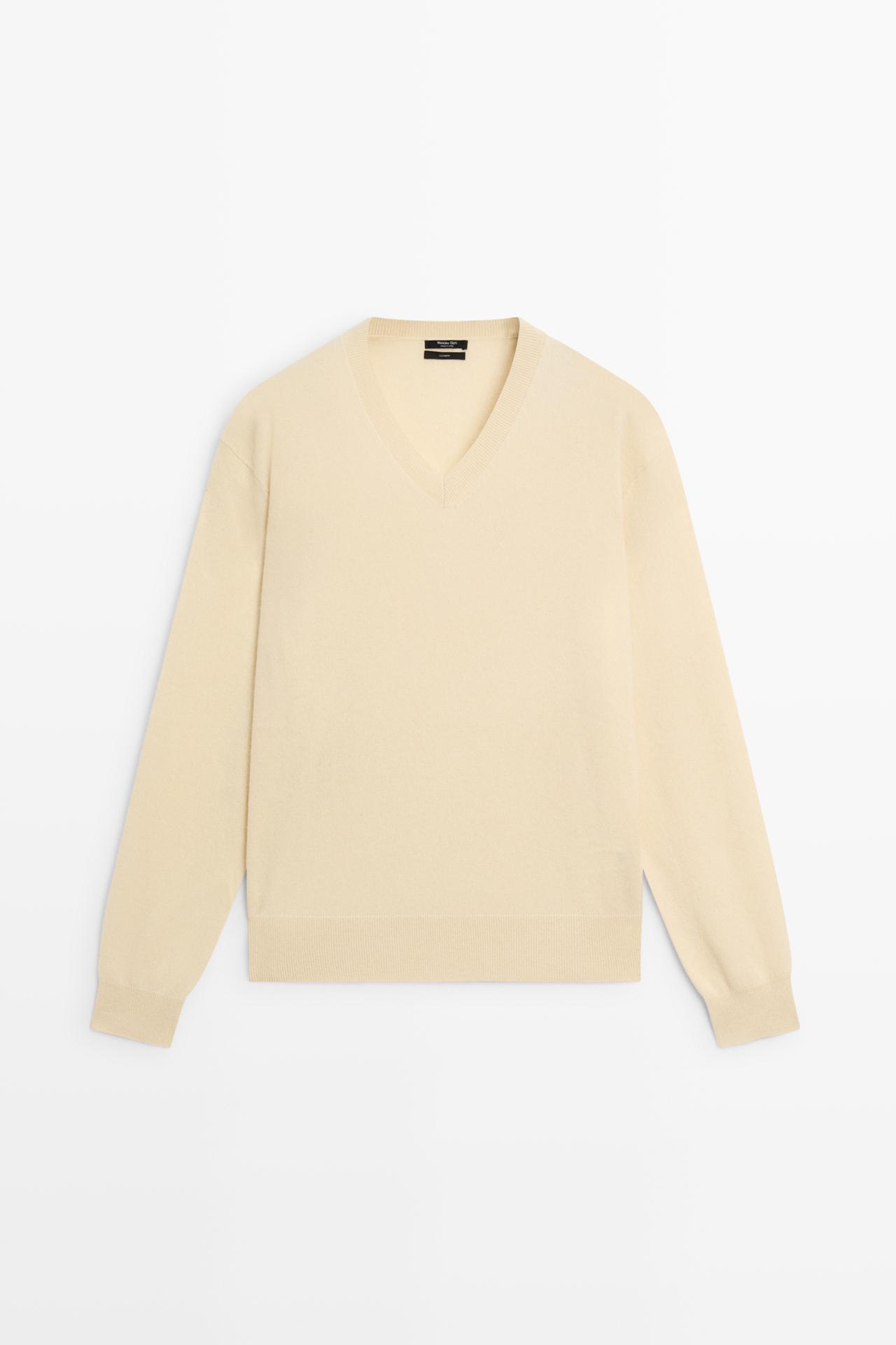 100% cashmere knit sweater — Vanilla