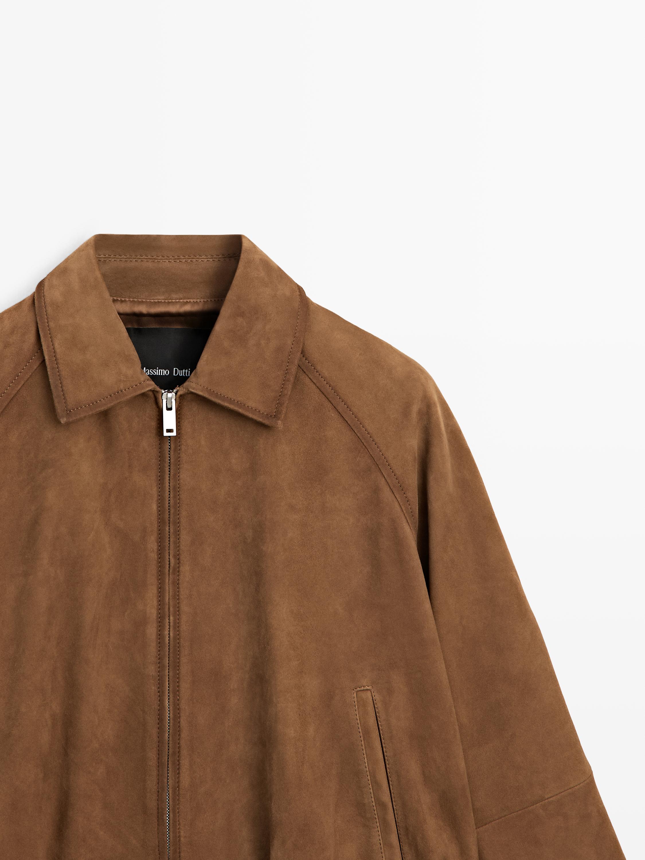 真皮反絨皮飛行員外套