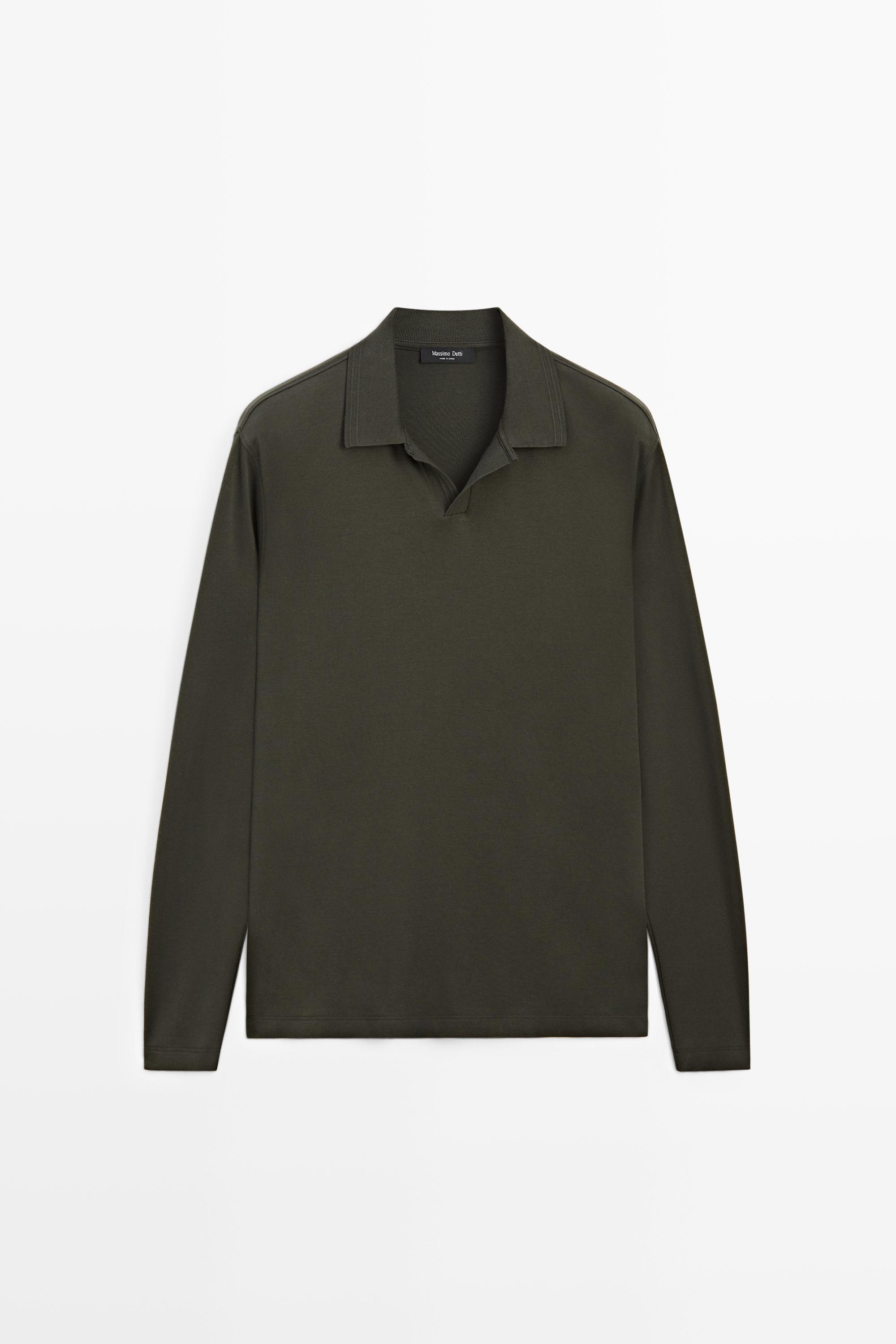 100% cotton long sleeve polo shirt