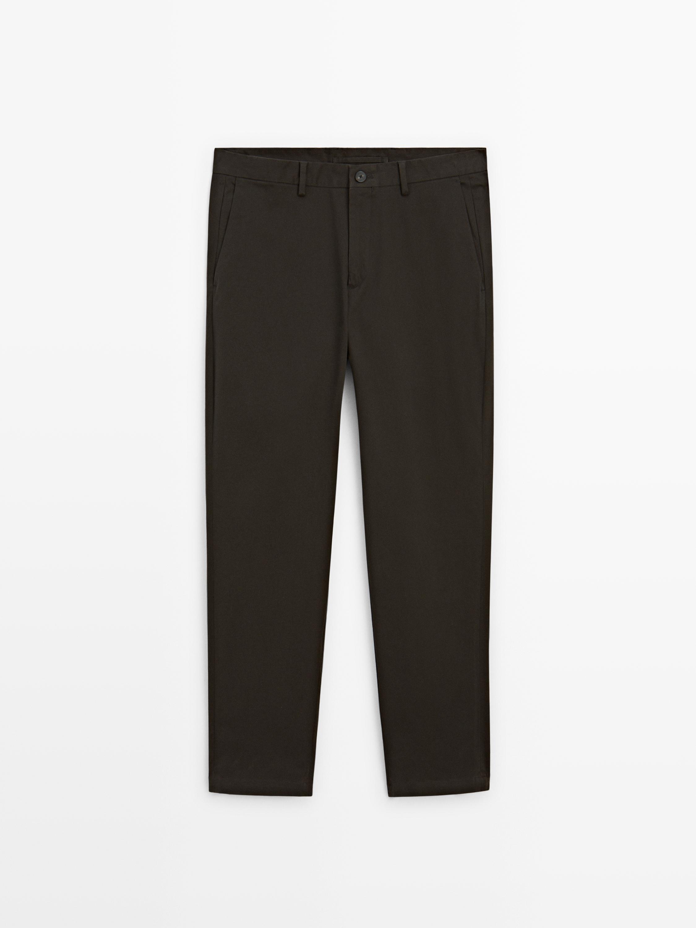 100% cotton slim fit trousers