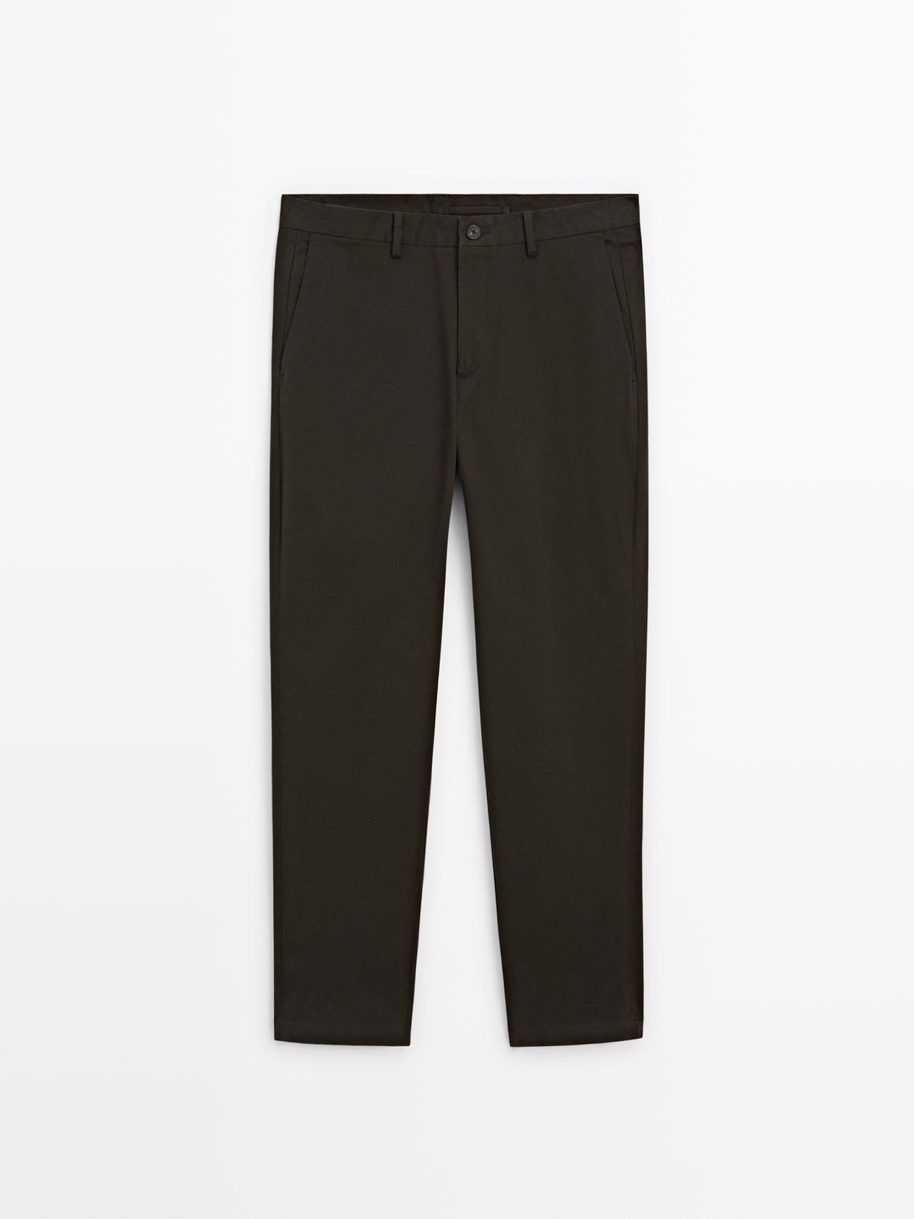 Massimo Dutti - Herre - Slim Fit Bukser I 100 % Bomuld - Brun - 40