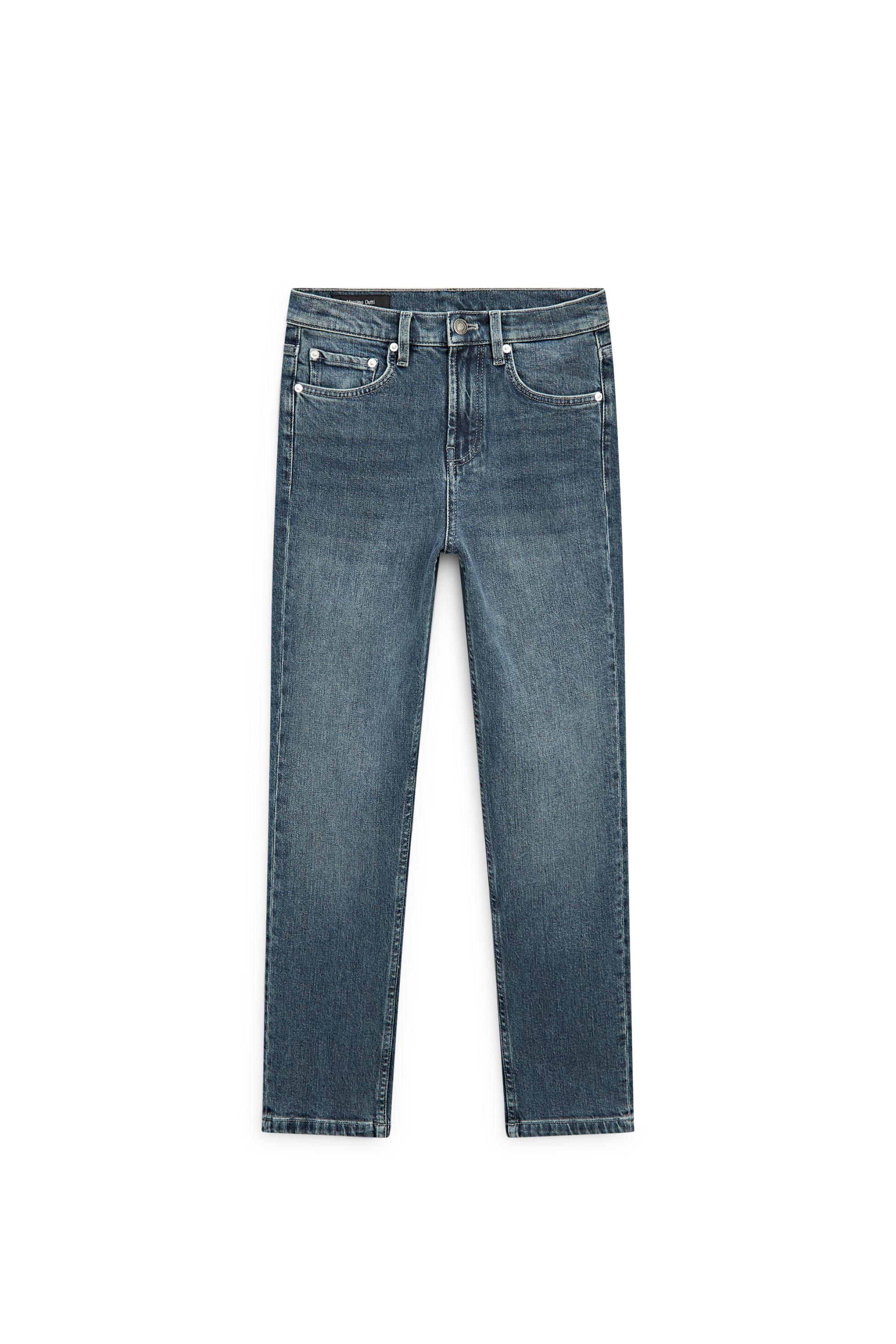 Mid-rise cropped slim fit jeans — Dark blue