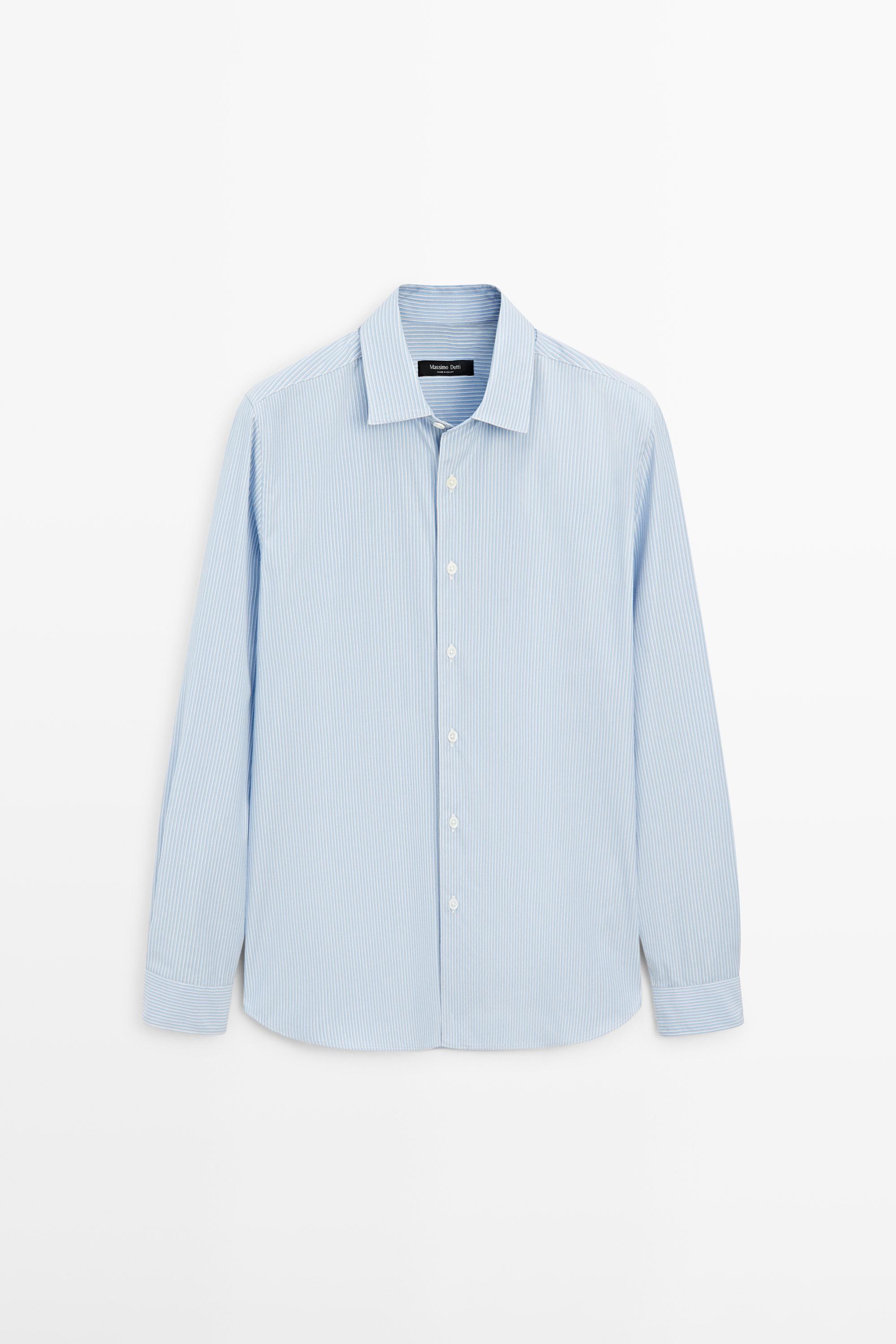 100% cotton poplin regular fit shirt — SKY BLUE