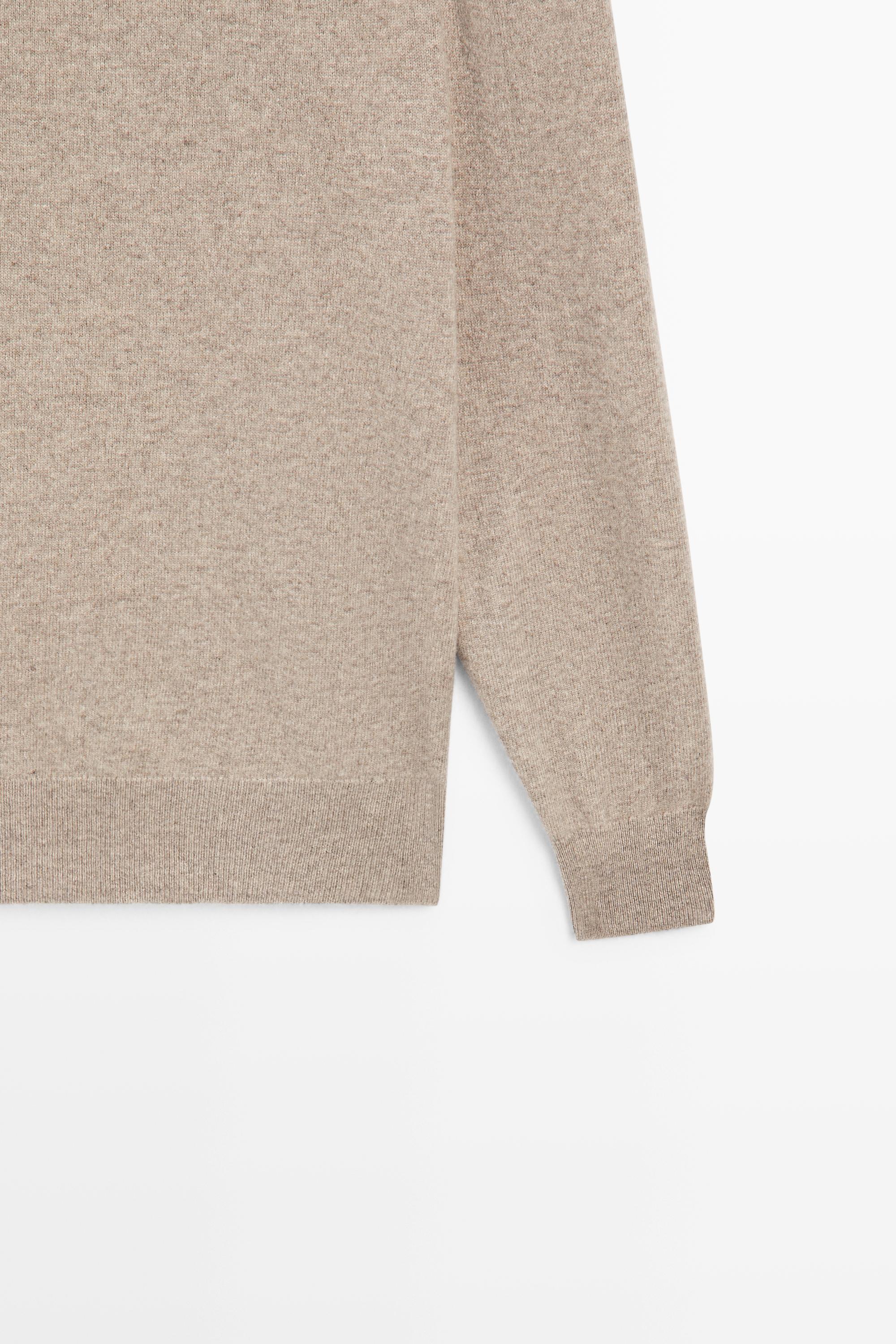 Wool blend round neck knit sweater — MINK