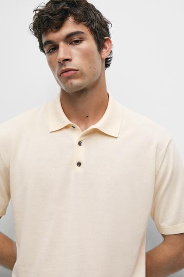 100% cotton knit polo sweater — CREAM 8
