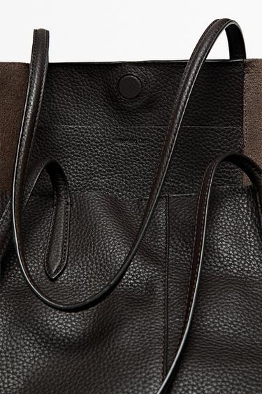 Large Nappa leather tote bag — BROWN 6
