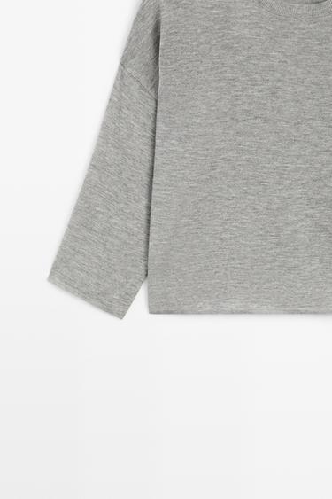 Round neck knit sweater — GREY MARL 7