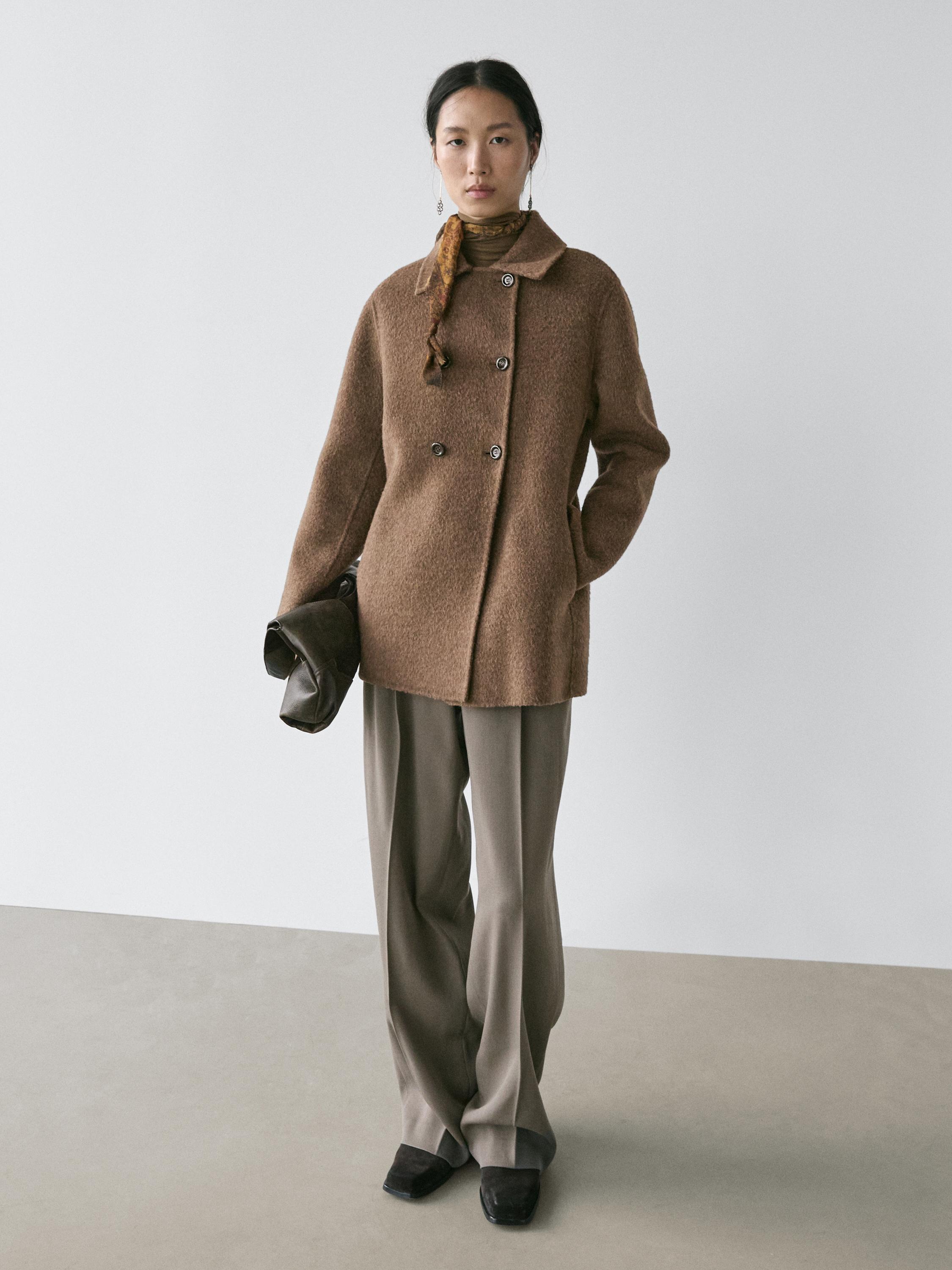 מעיל צמר מוצלב