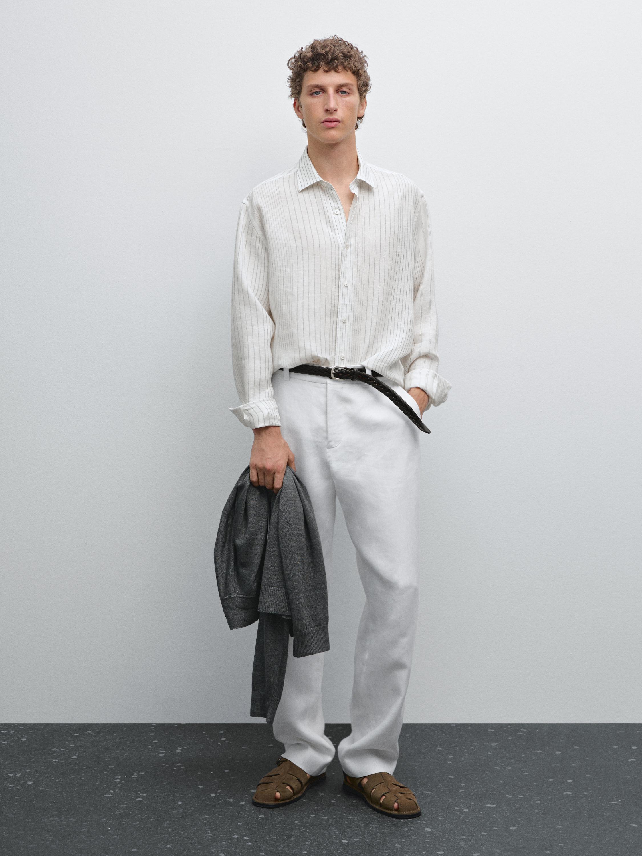100% linen regular fit shirt
