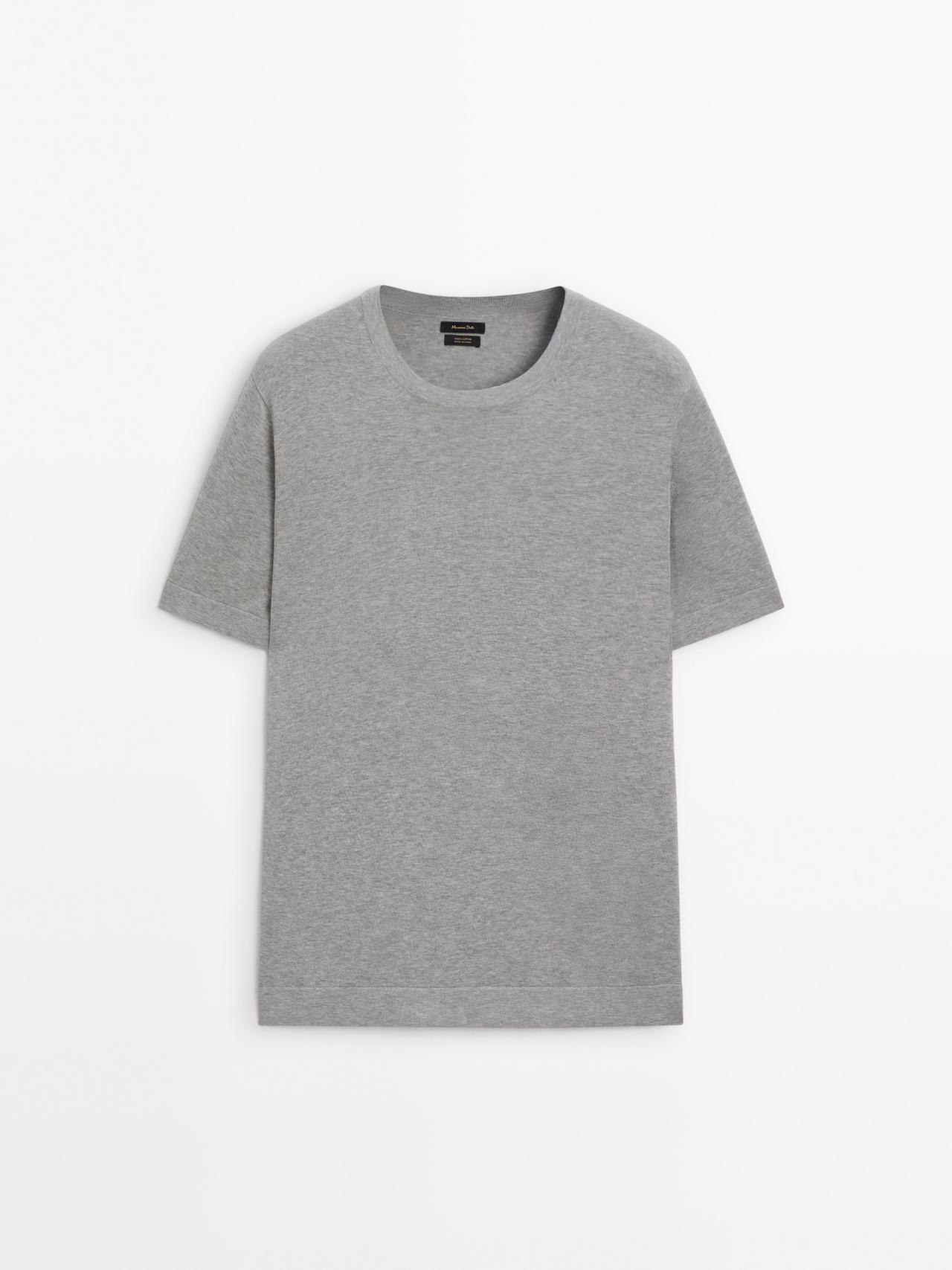 Massimo Dutti - Herre - Kortærmet T-Shirt I 100 % Bomuld - Grå - M