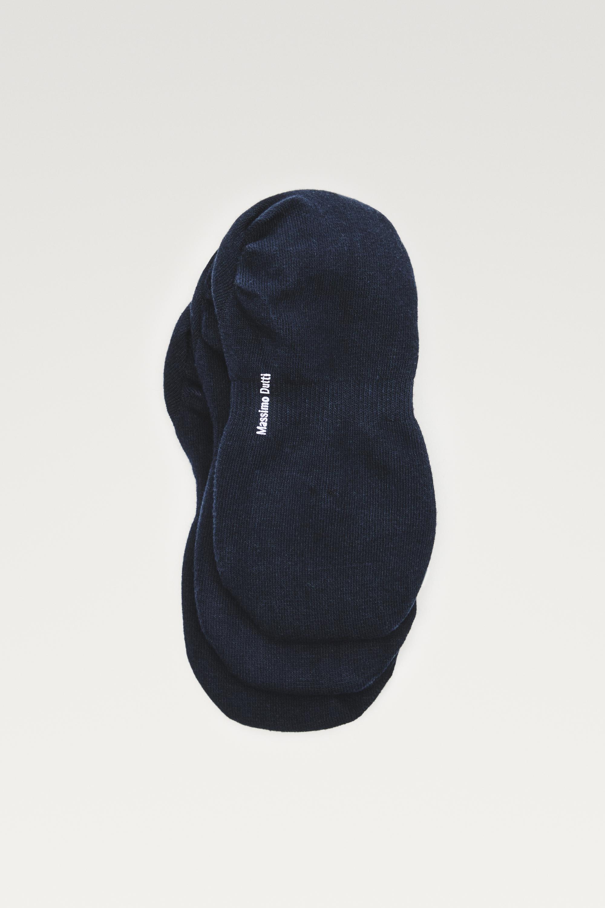 Pack of 3 pairs of no-show cotton blend socks — NAVY BLUE