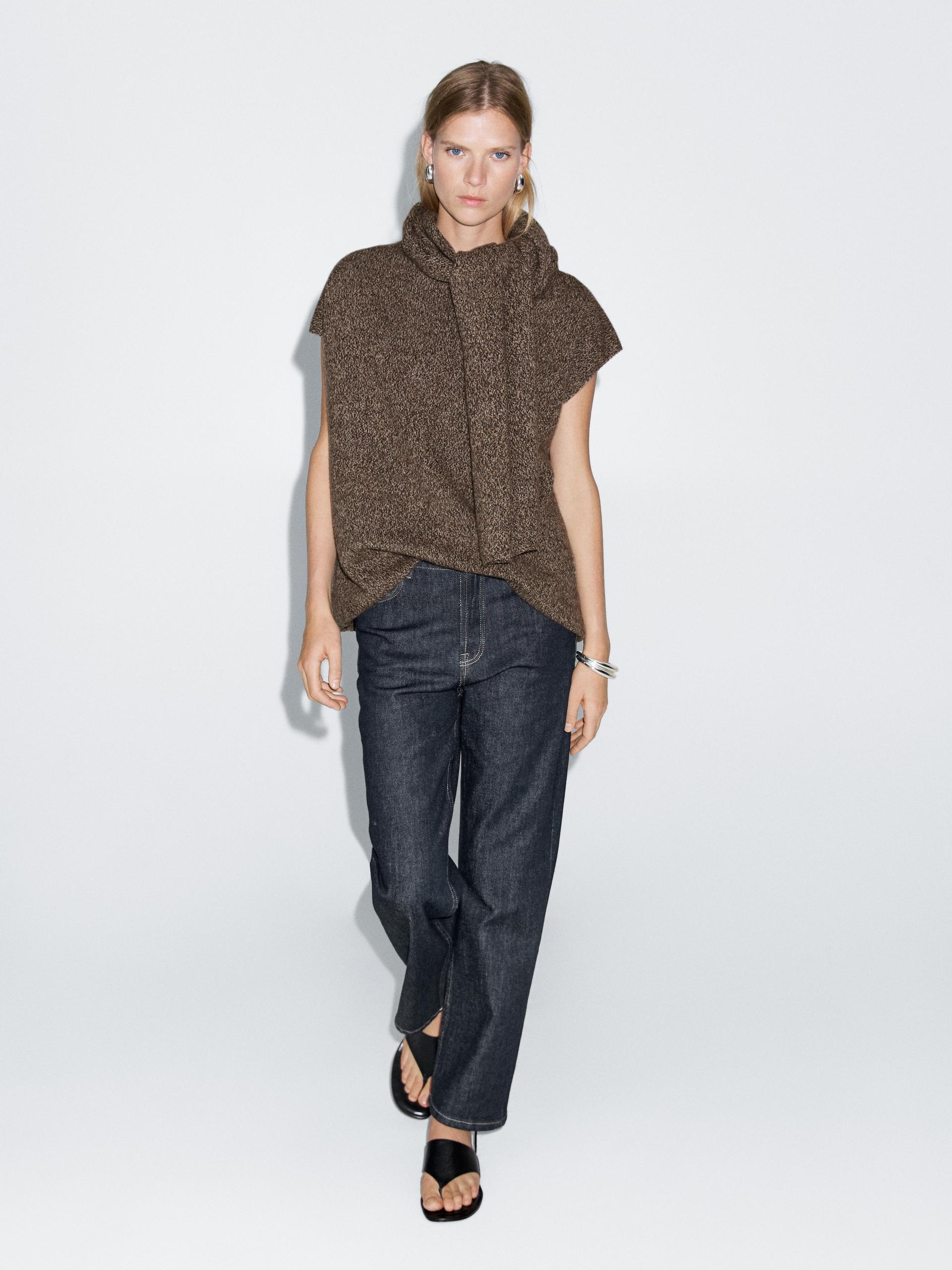 Jeans Straight Fit A Vita Alta - Azzurro Oscuro - 40 (It 44) - Massimo Dutti - Femminile