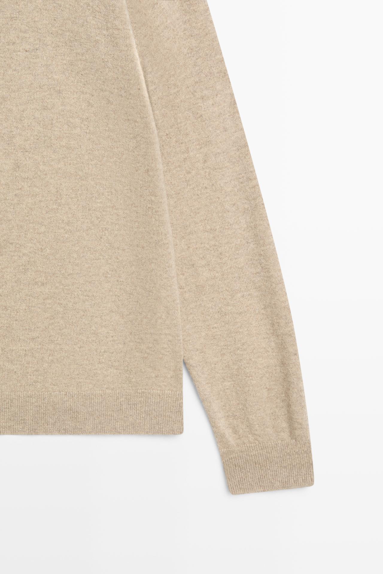 100% wool knit polo sweater — Washed