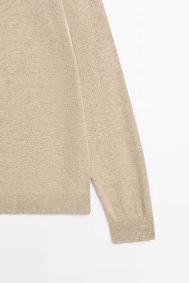 100% wool knit polo sweater — Washed 7