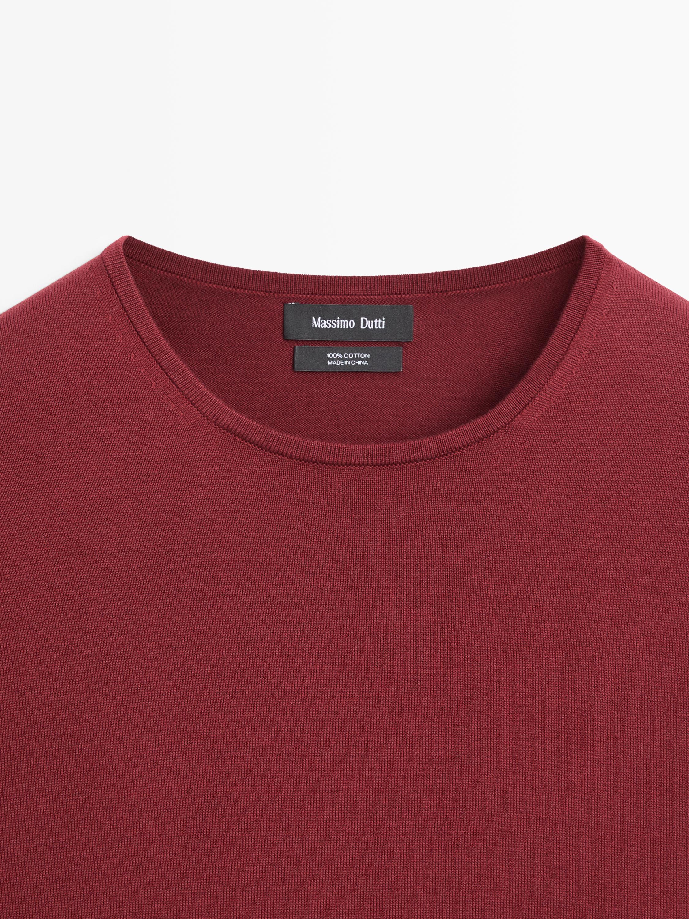 Knit 100% cotton crew neck sweater — GRANADA