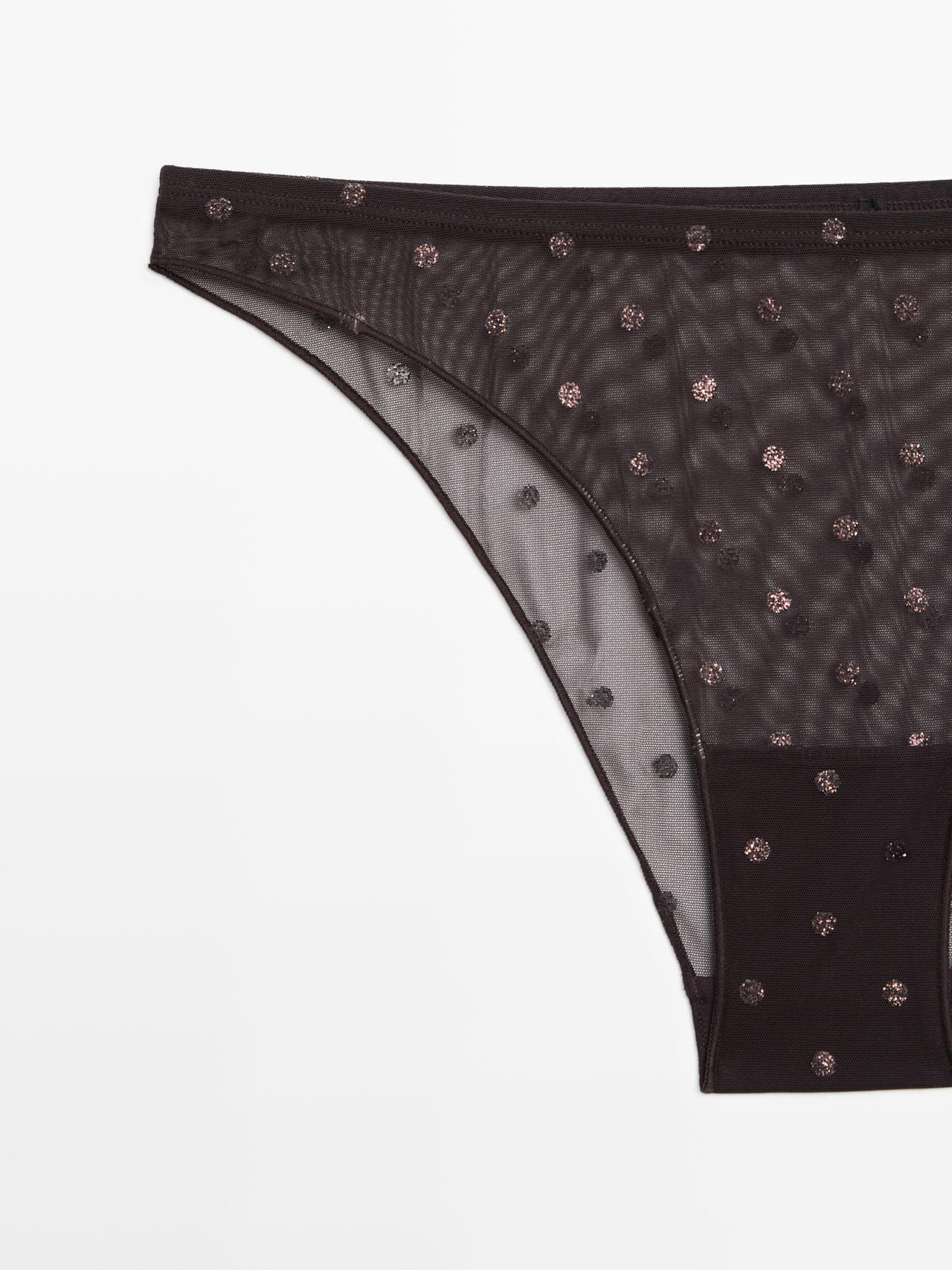 Semi-sheer polka dot briefs — MOLE BROWN