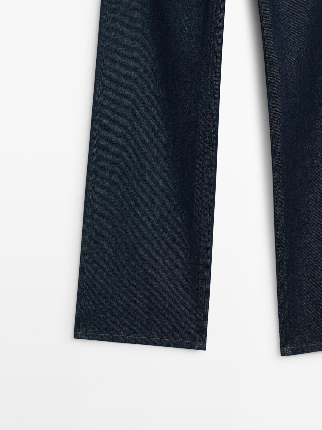 Mid-rise wide-leg full length jeans
