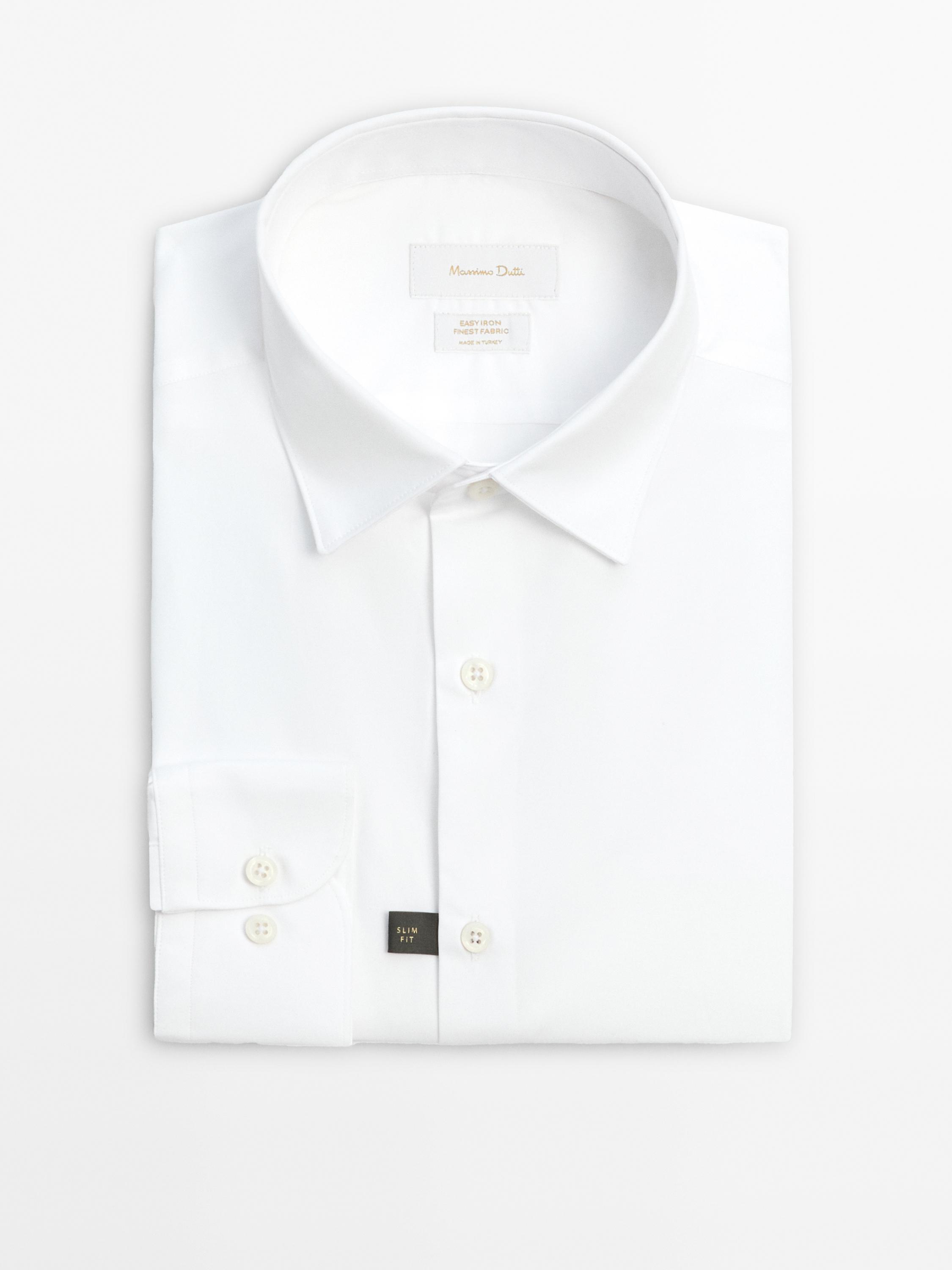 Slim fit %100 pamuklu poplin gömlek