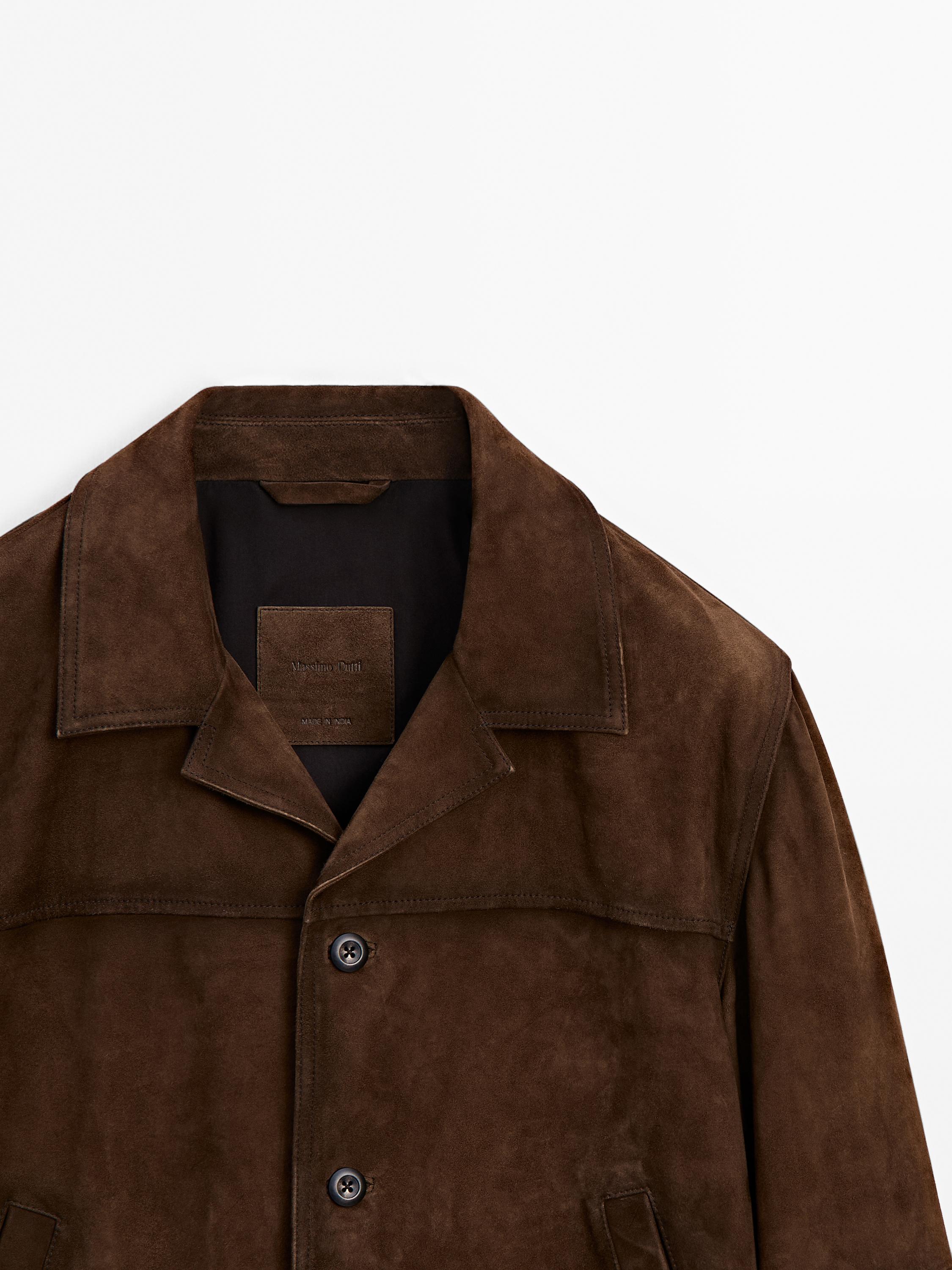 Short suede leather jacket