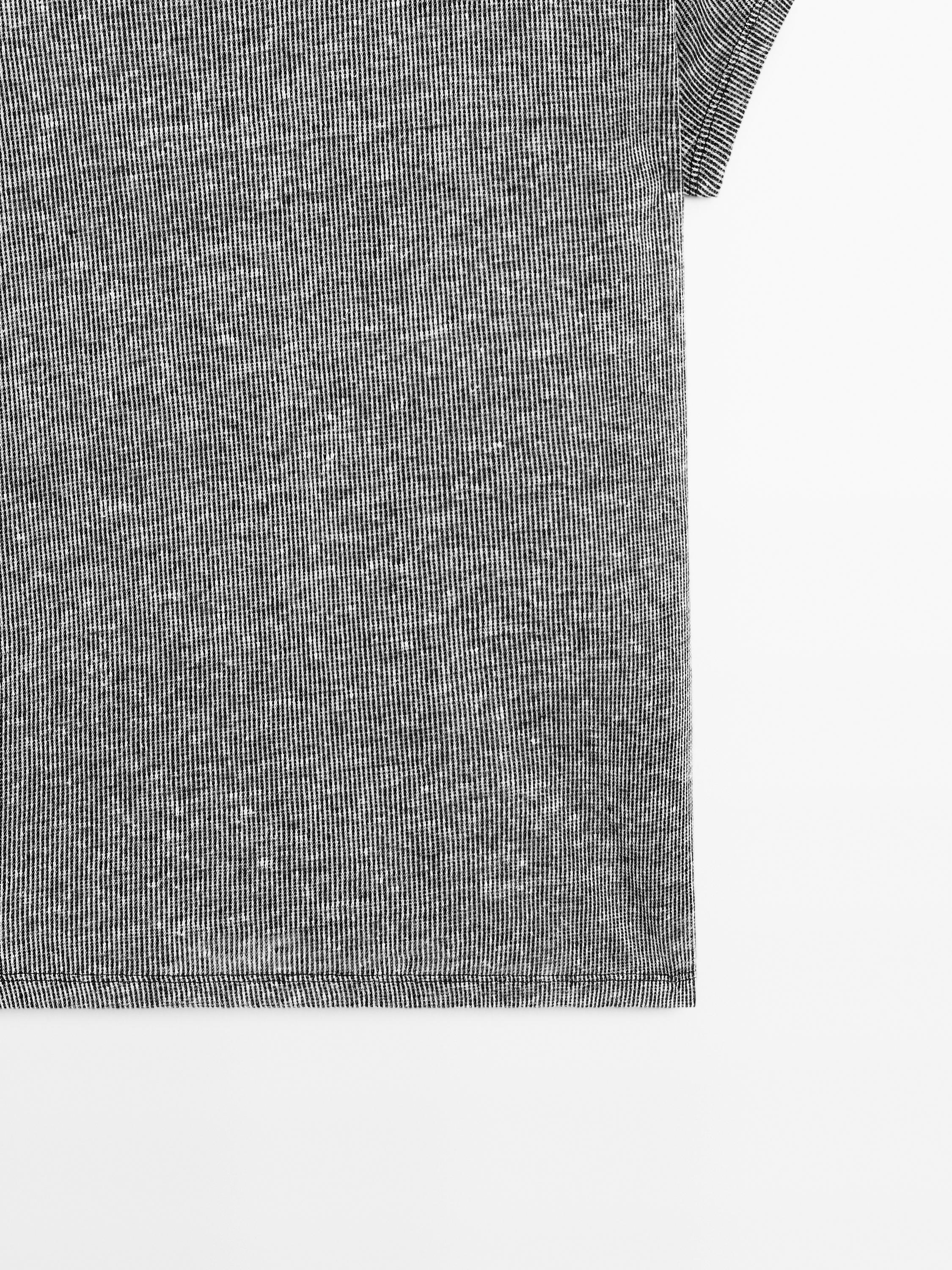 Camiseta manga corta rayas lino