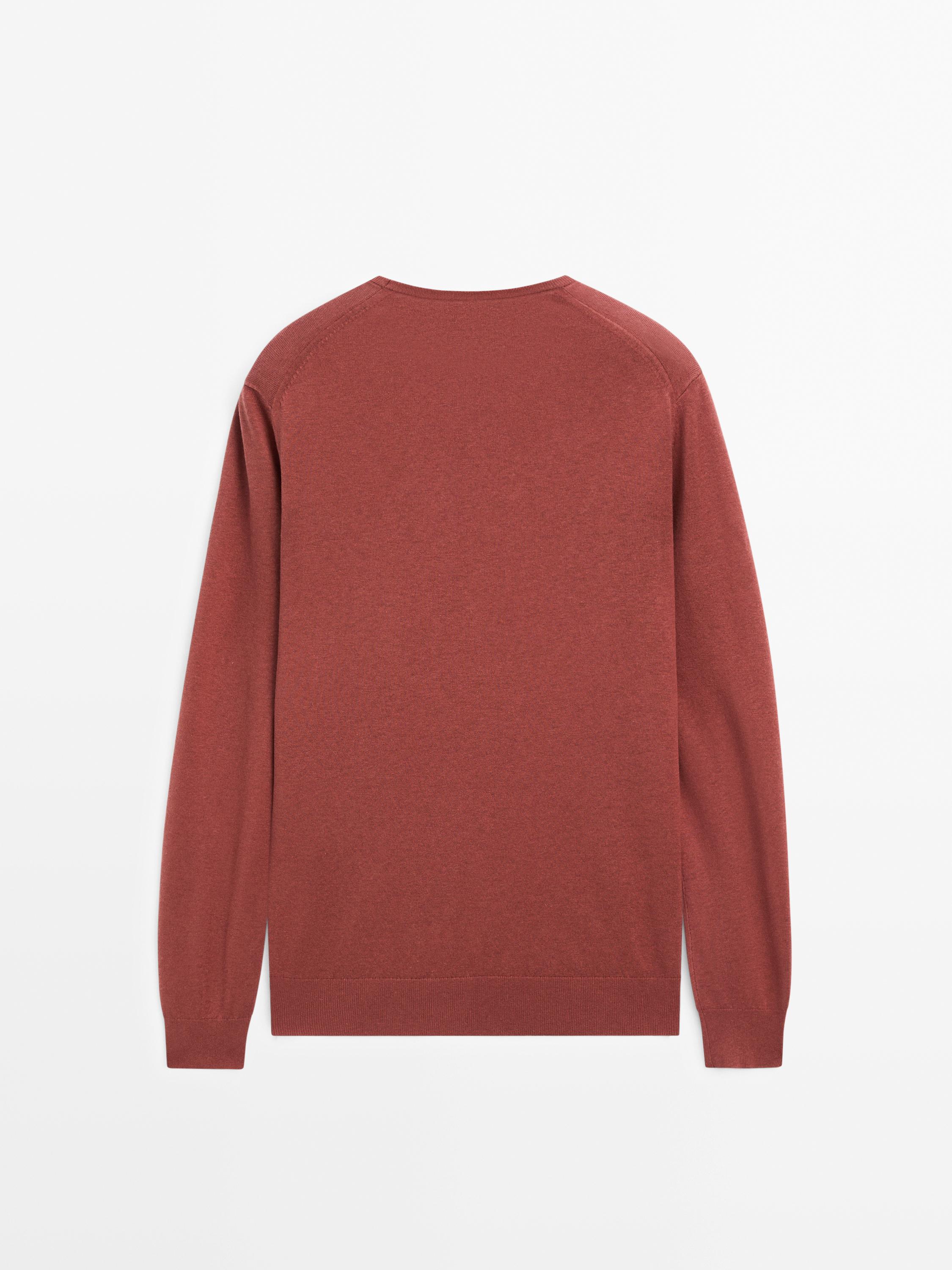 Cotton blend knit sweater