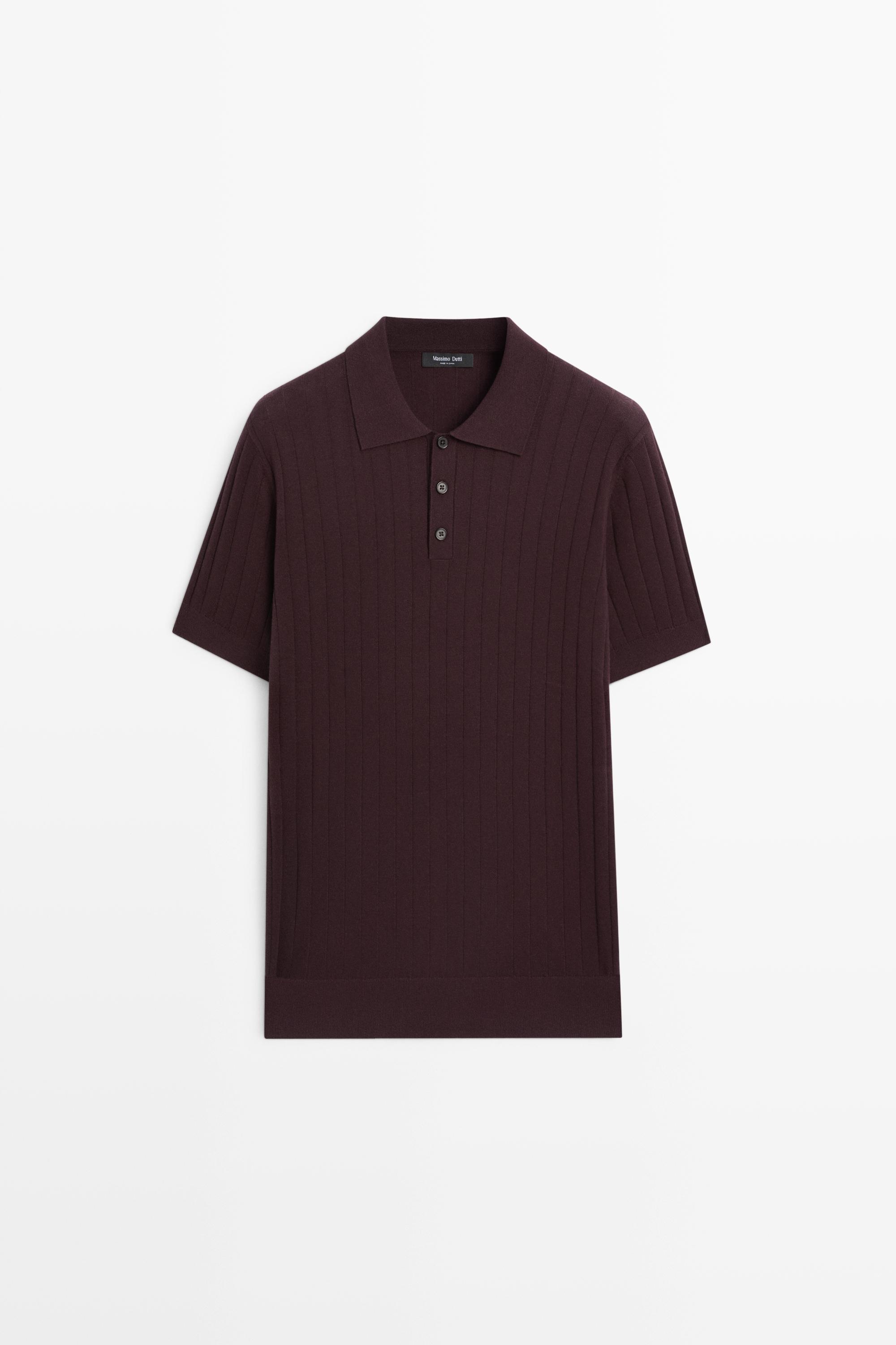 Polo en maille côtelée avec coton