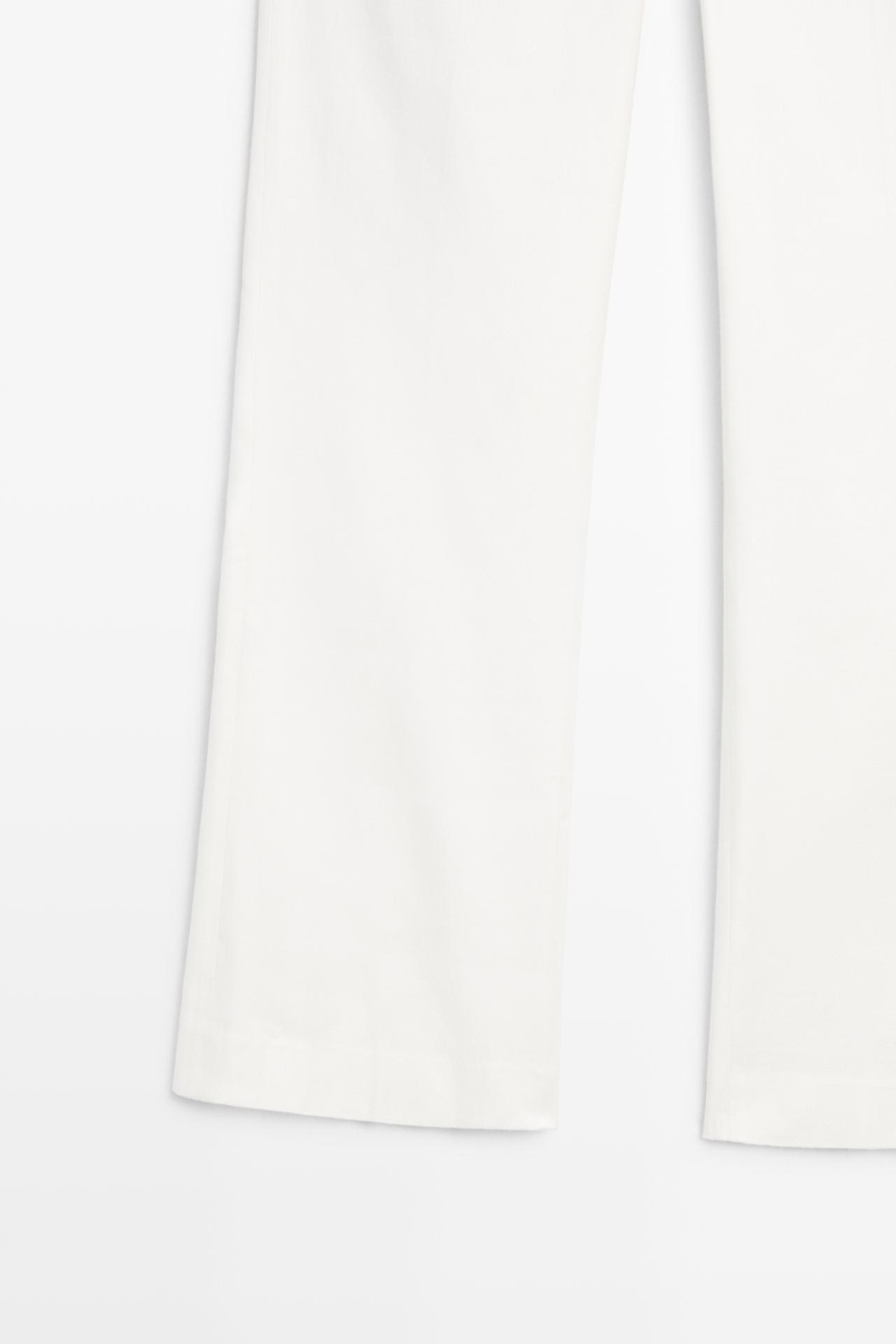 Linen kick flare fit pants — WHITE