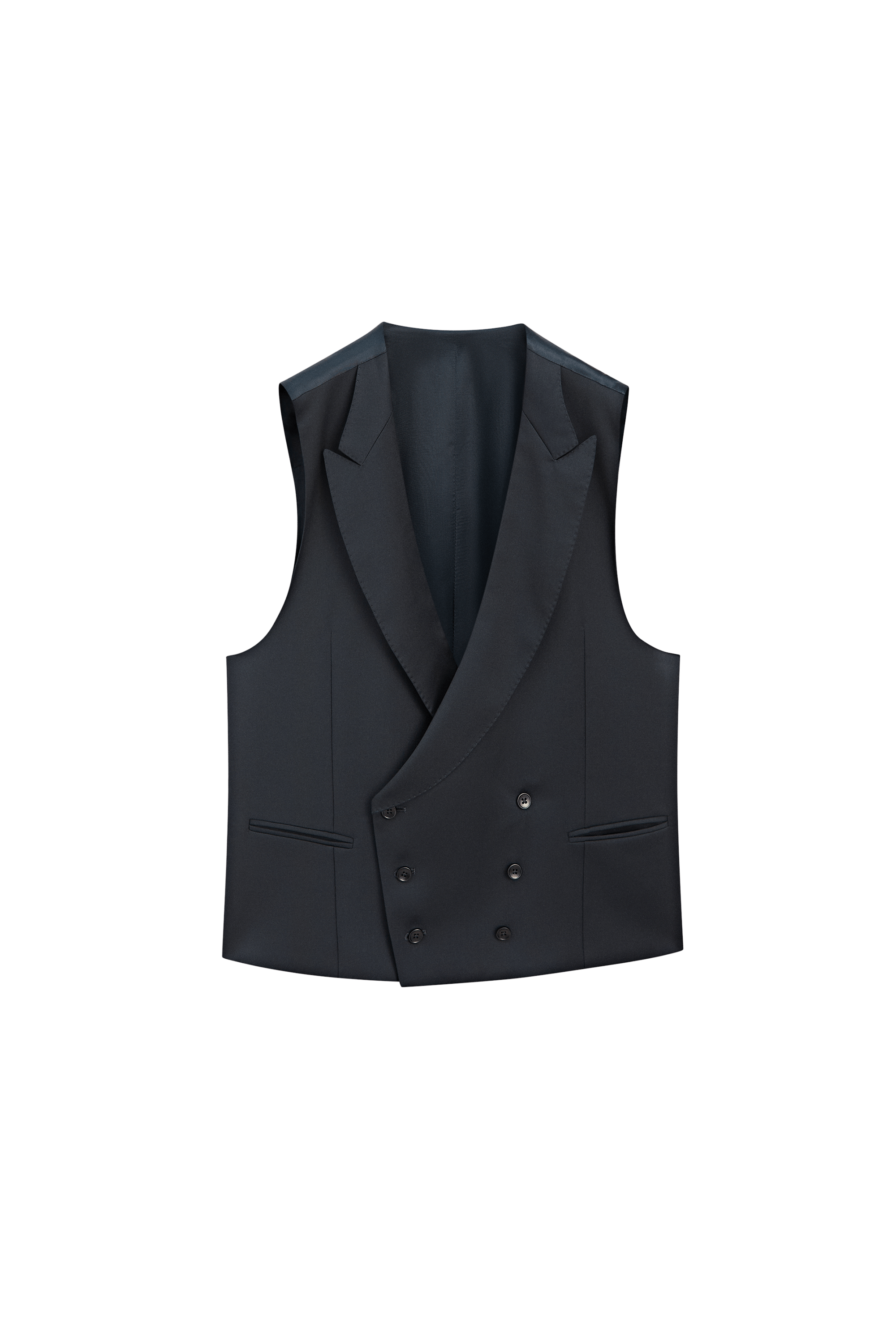 Massimo Dutti Serin yün klasik yelek görsel 6