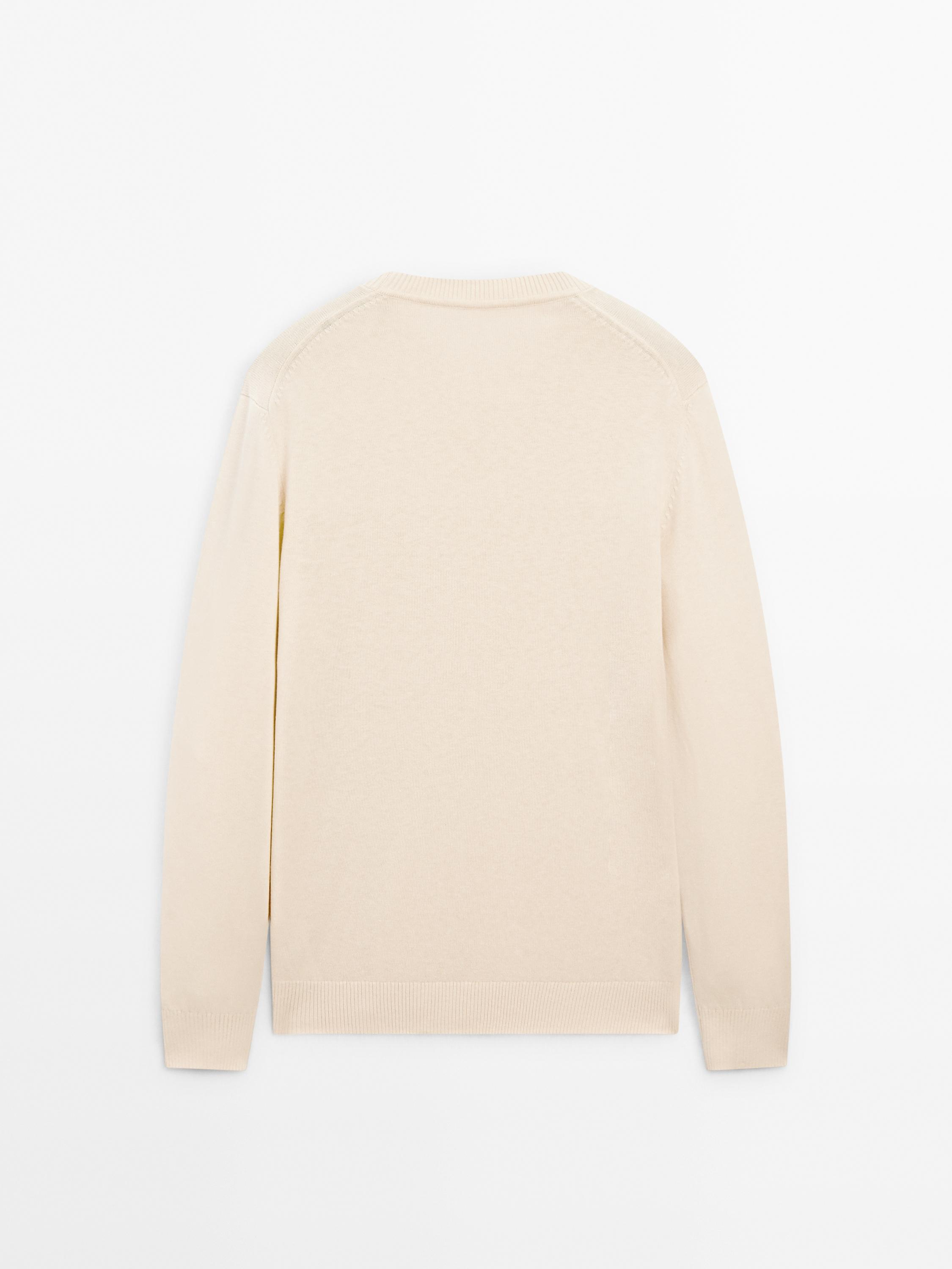 Cotton blend knit sweater