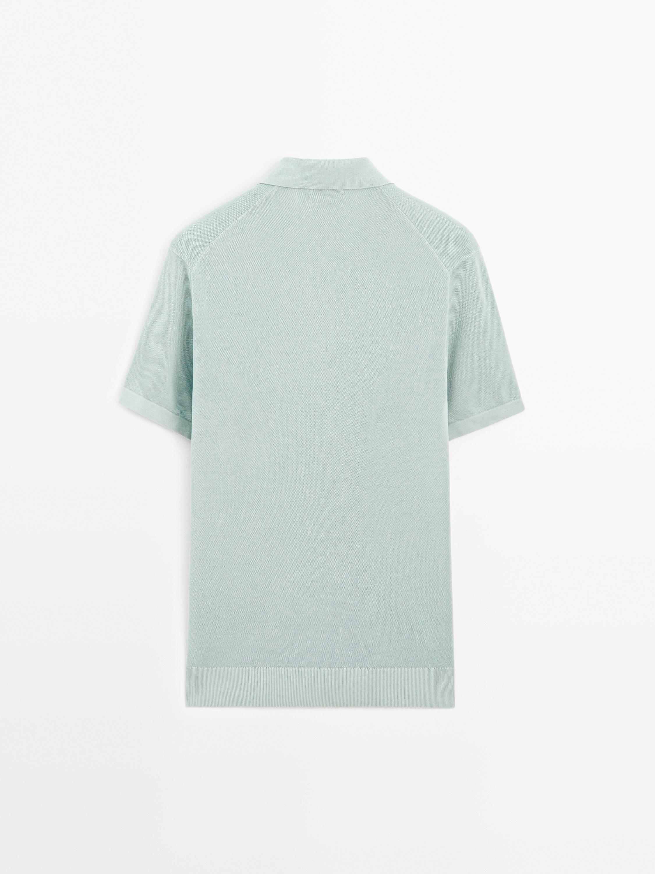 Knit V-neck polo shirt