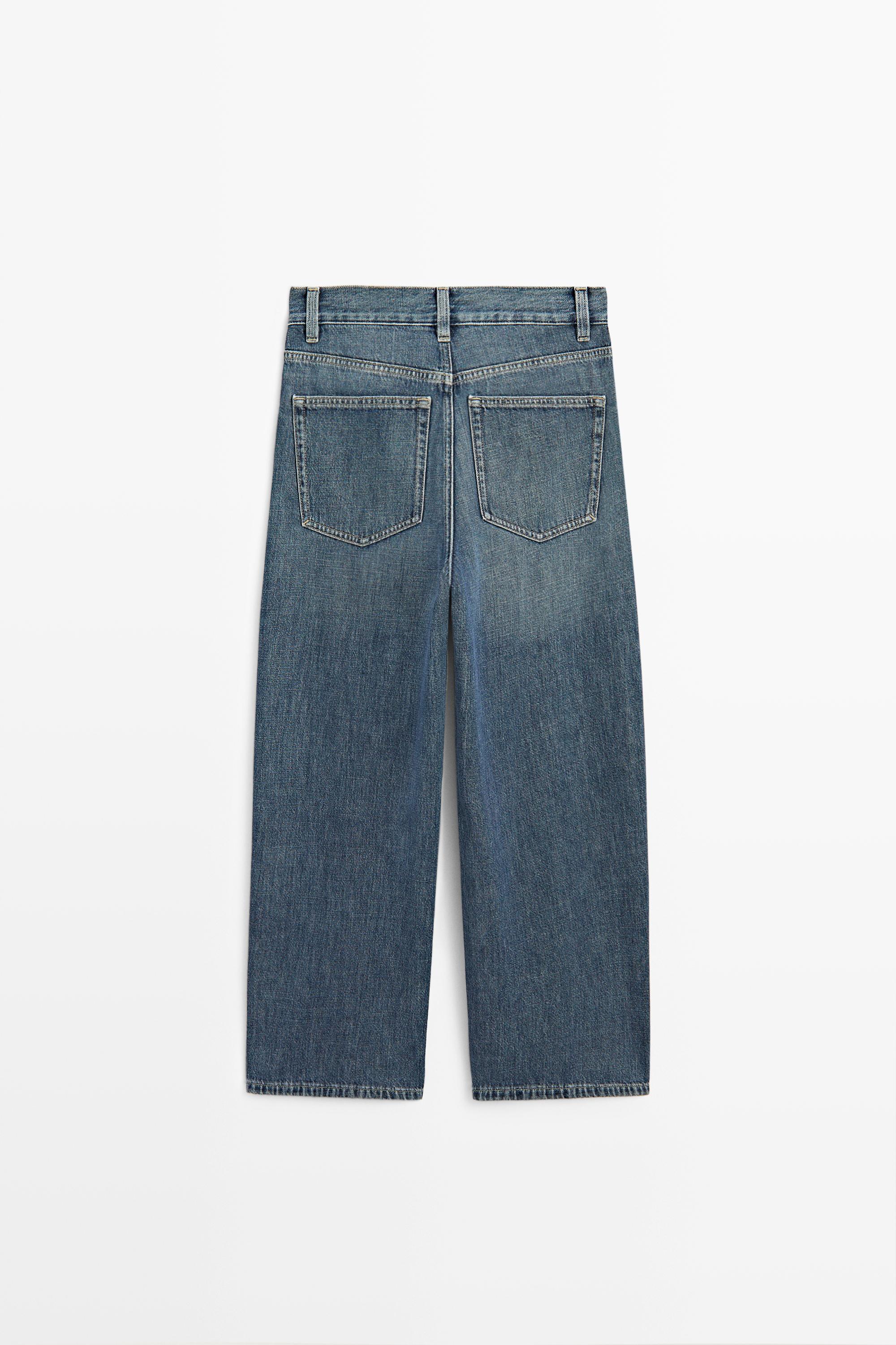 Mid-waist cropped wide-leg jeans — MEDIUM BLUE