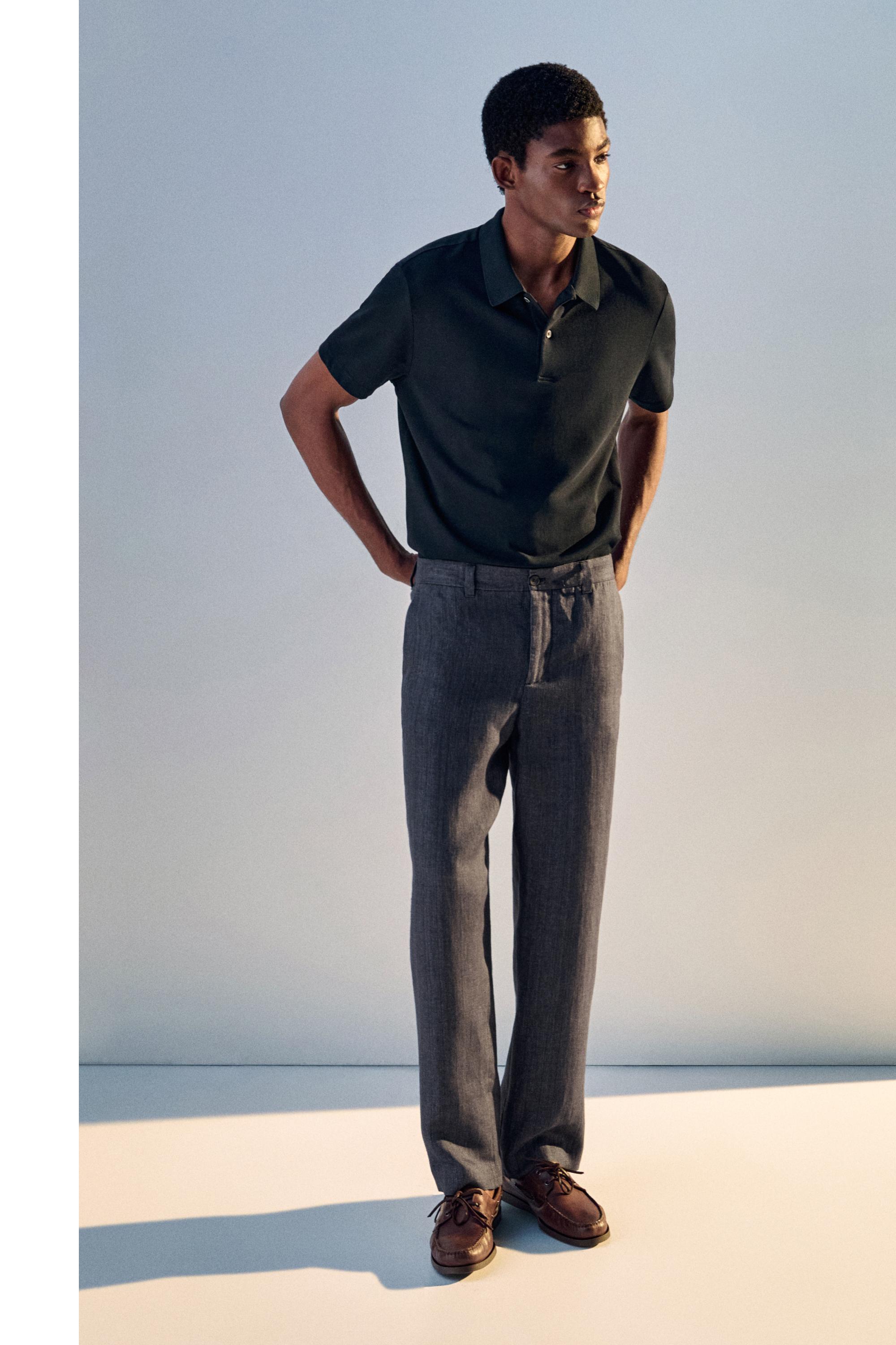 100% cotton structured polo shirt — NAVY BLUE